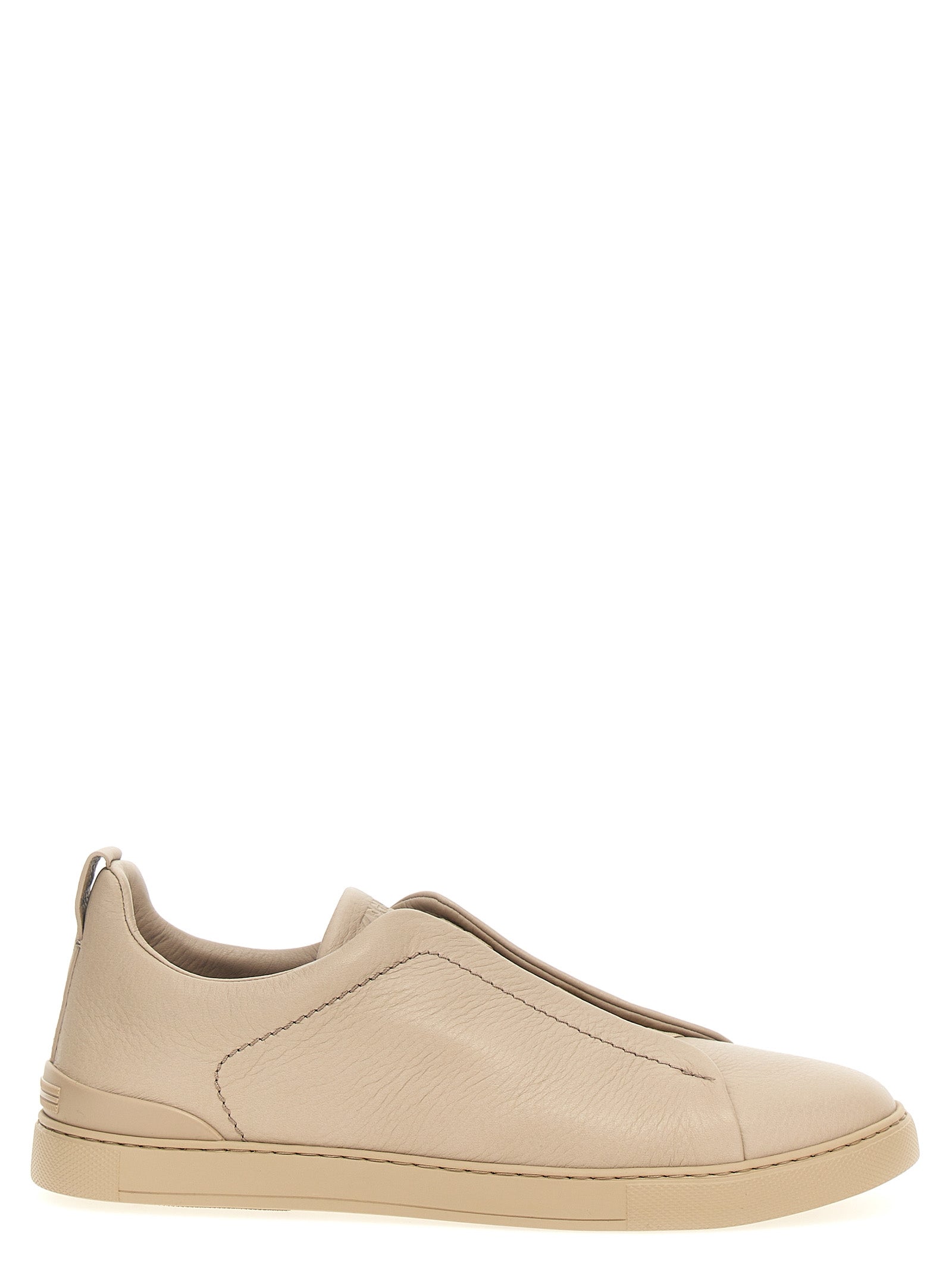 Zegna-Triple Stitch Sneakers Beige-Uomo