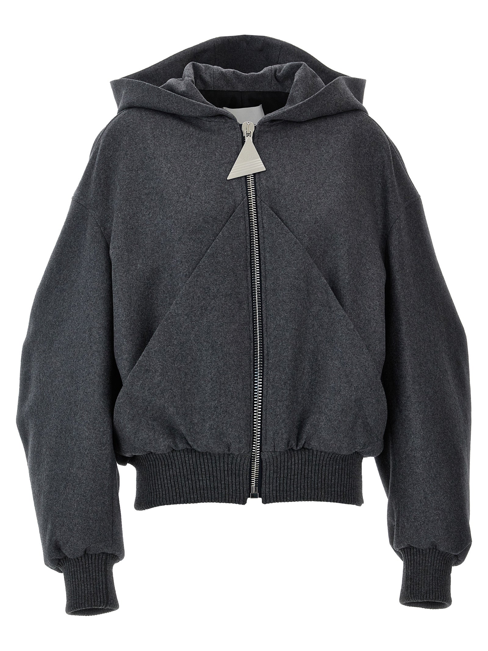 The Attico-Hooded Bomber Jacket Giacche Grigio-Donna