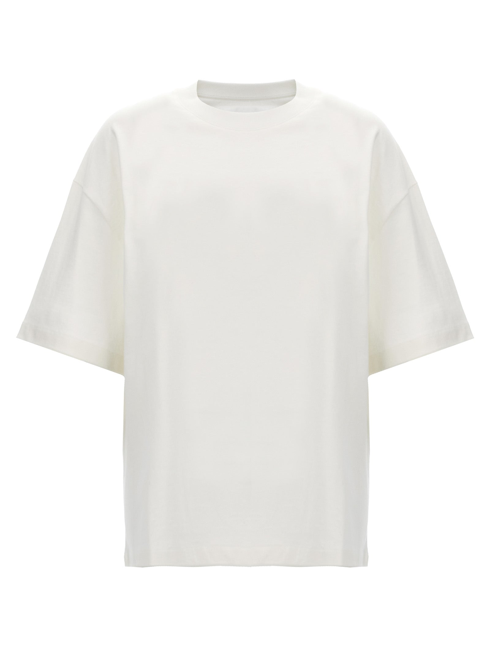 Jil Sander-Logo Print T Shirt Bianco-Donna