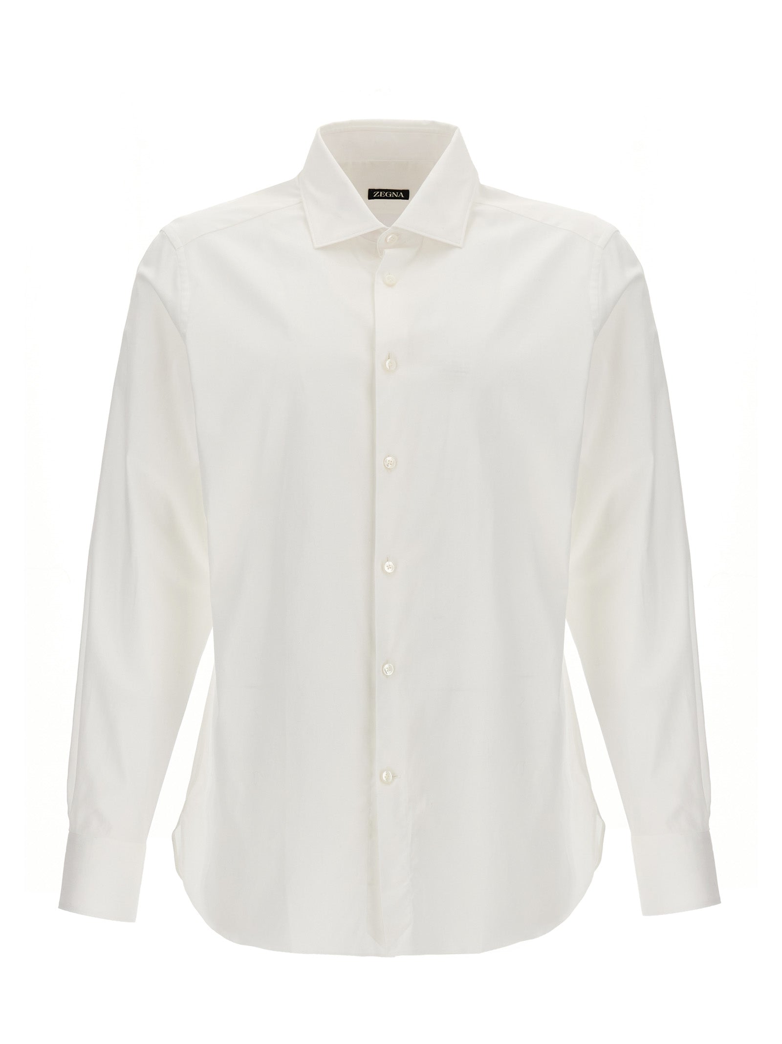 Zegna-Stretch Poplin Shirt Camicie Bianco-Uomo