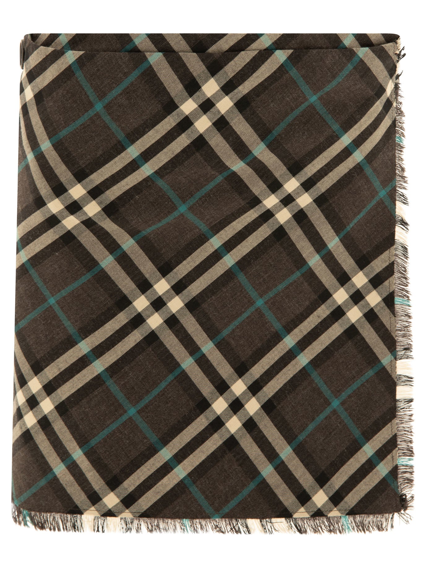 Burberry-Check Wool Blend Mini Kilt Gonne Grey-Donna