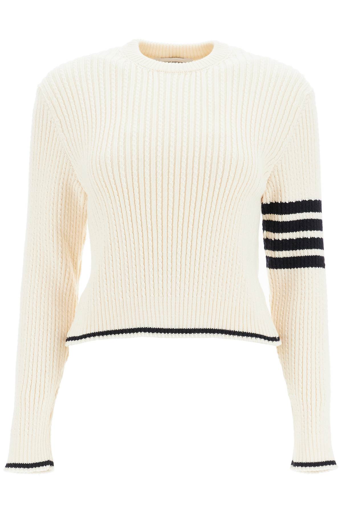 Thom Browne-Maglione 4 Bar In Lana Vergine-Donna