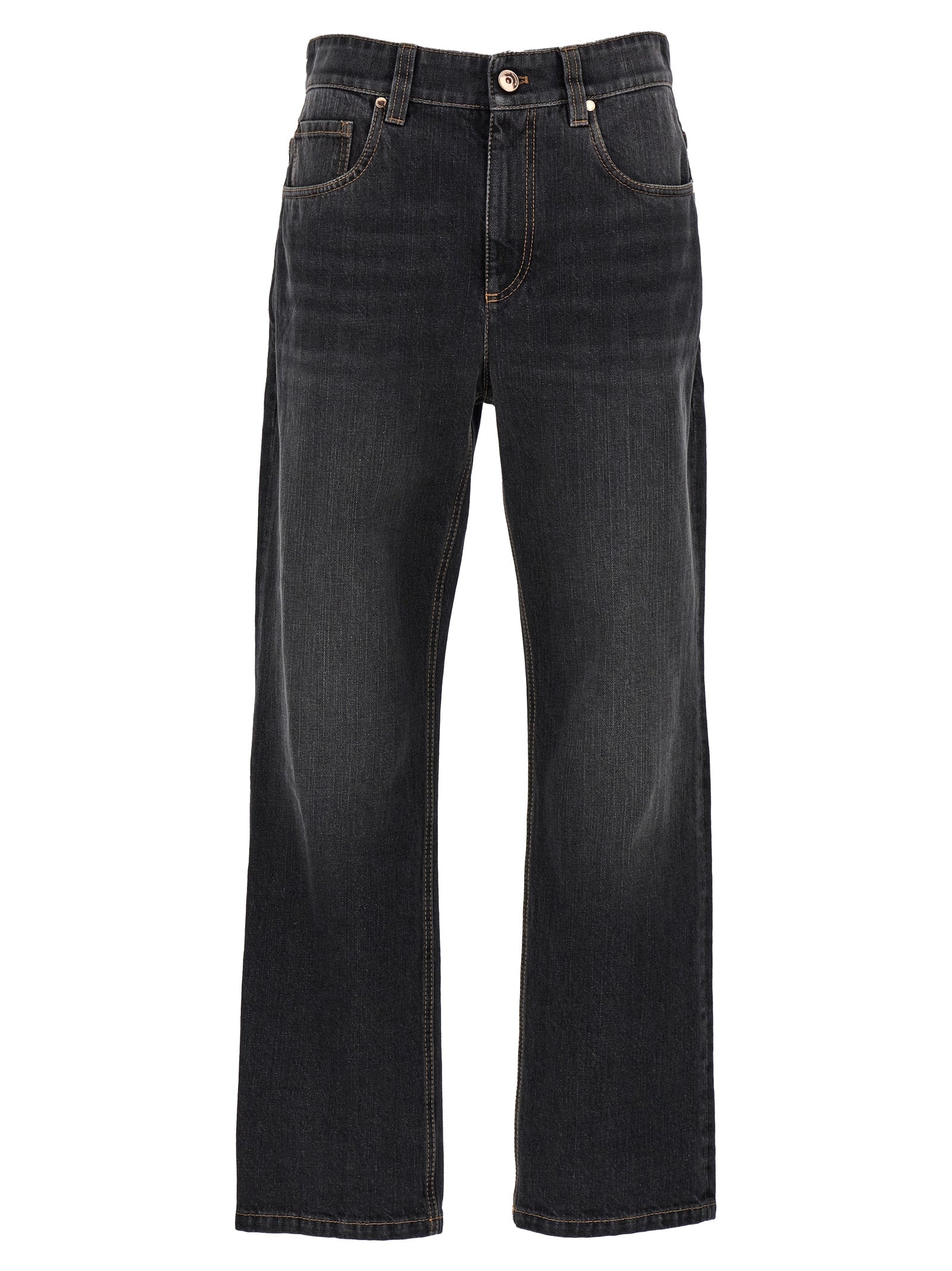 Brunello Cucinelli-Monile Jeans Nero-Donna