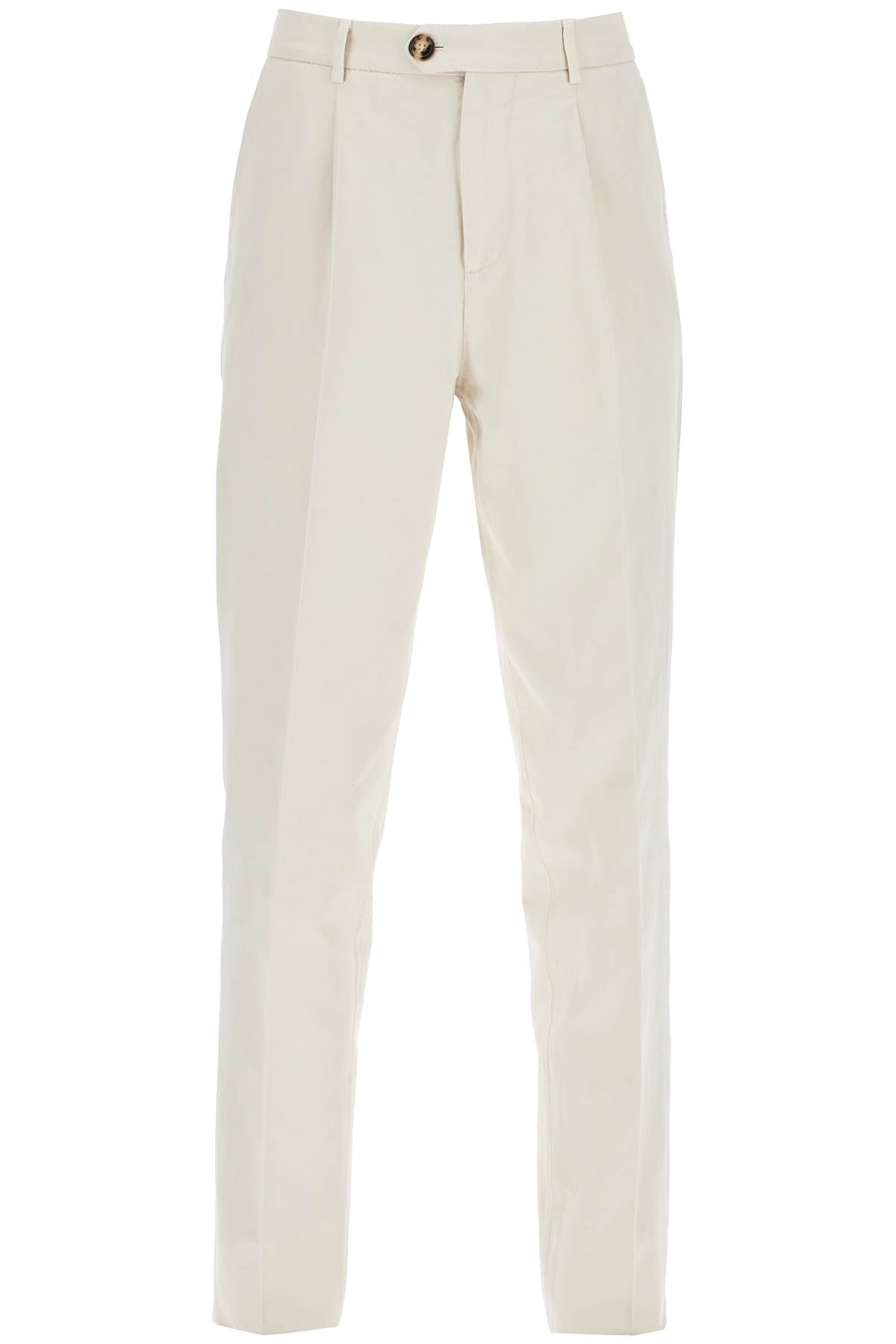 Brunello Cucinelli-Pantaloni Leisure Fit In Gabardina-Uomo