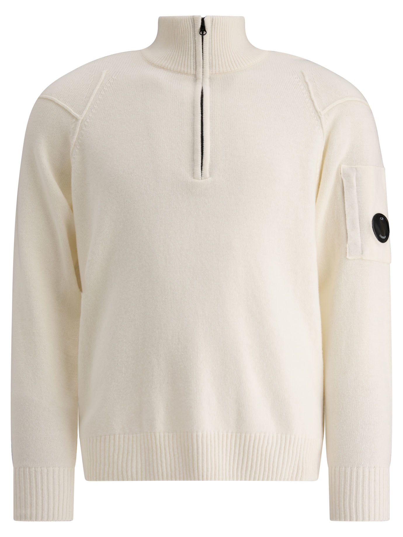 C. P. Company-Lens Knitwear Bianco-Uomo