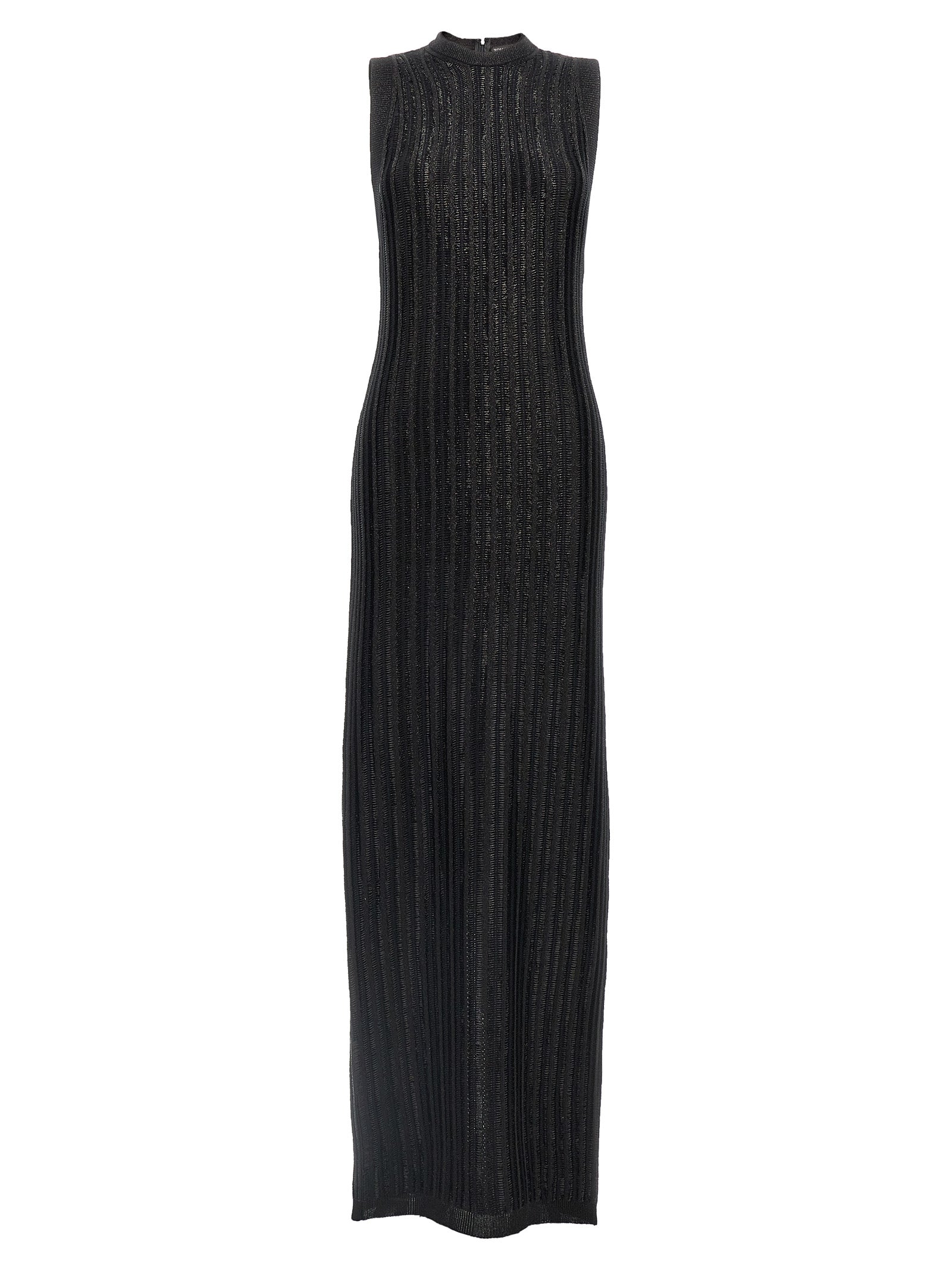 Tom Ford-Laminated Knit Dress Abiti Nero-Donna