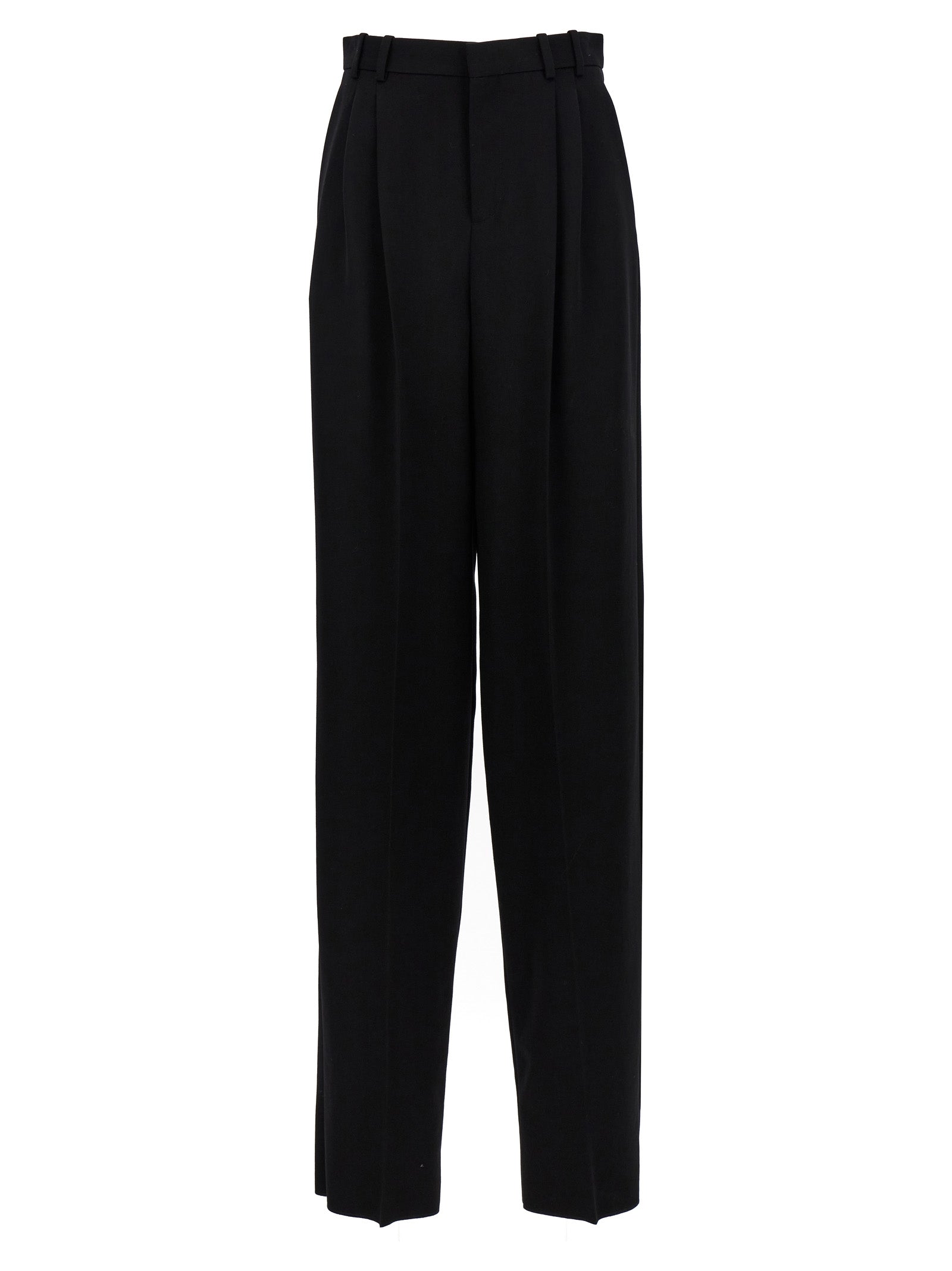 Saint Laurent-Grain De Poudre Pantaloni Nero-Donna