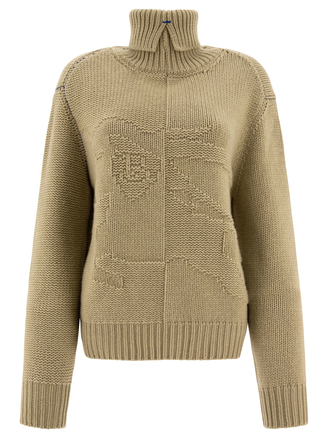 Burberry-Cashmere Sweater With Ekd Knitwear Verde-Donna