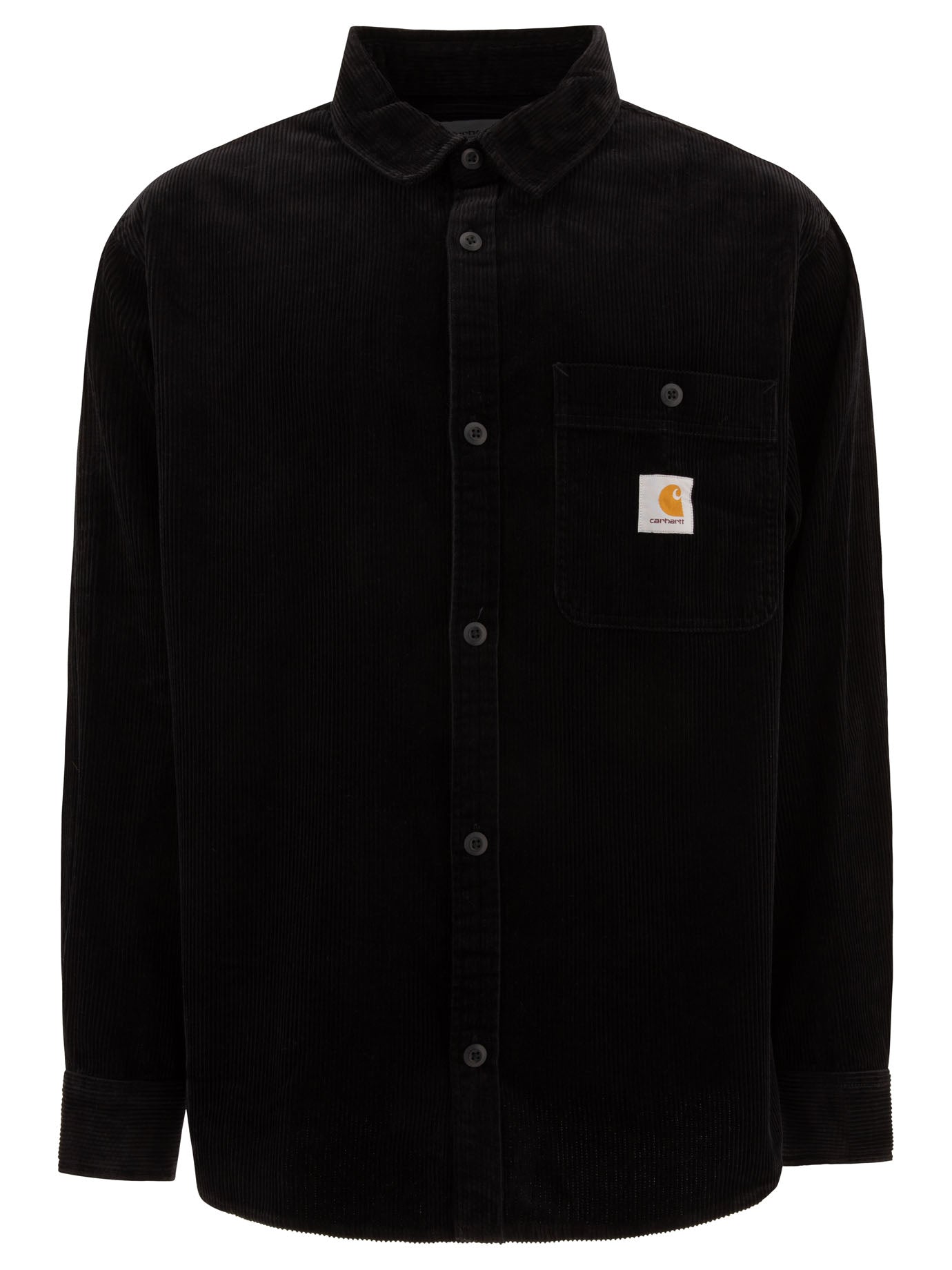 Carhartt Wip-Flint Shirts Nero-Uomo