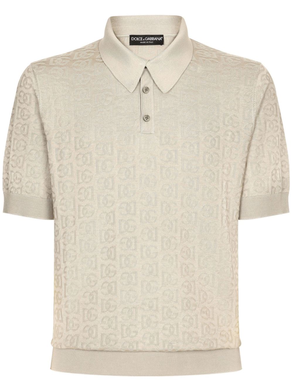 Dolce & Gabbana-Polo con monogramma jacquard-Uomo