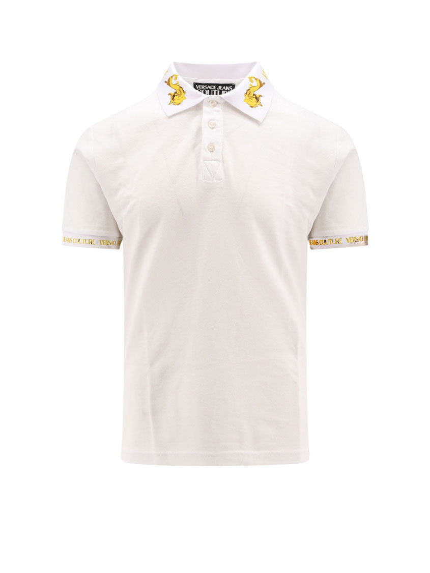 Versace Jeans-Maglia polo con stampa Watercolor-Uomo