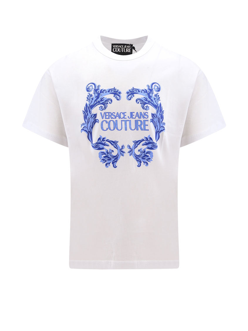 Versace Jeans-T-shirt in cotone con stampa Logo Baroque-Uomo