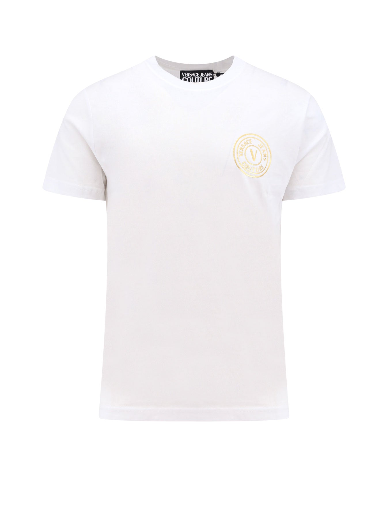 Versace Jeans-T-shirt in cotone con stampa logo-Uomo