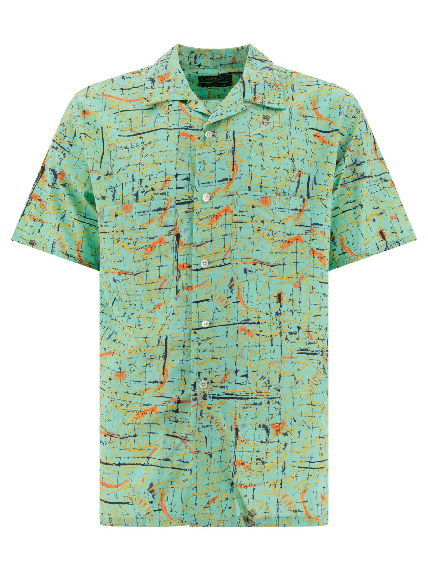 Beams Plus-Printed Shirt Shirts Verde-Uomo