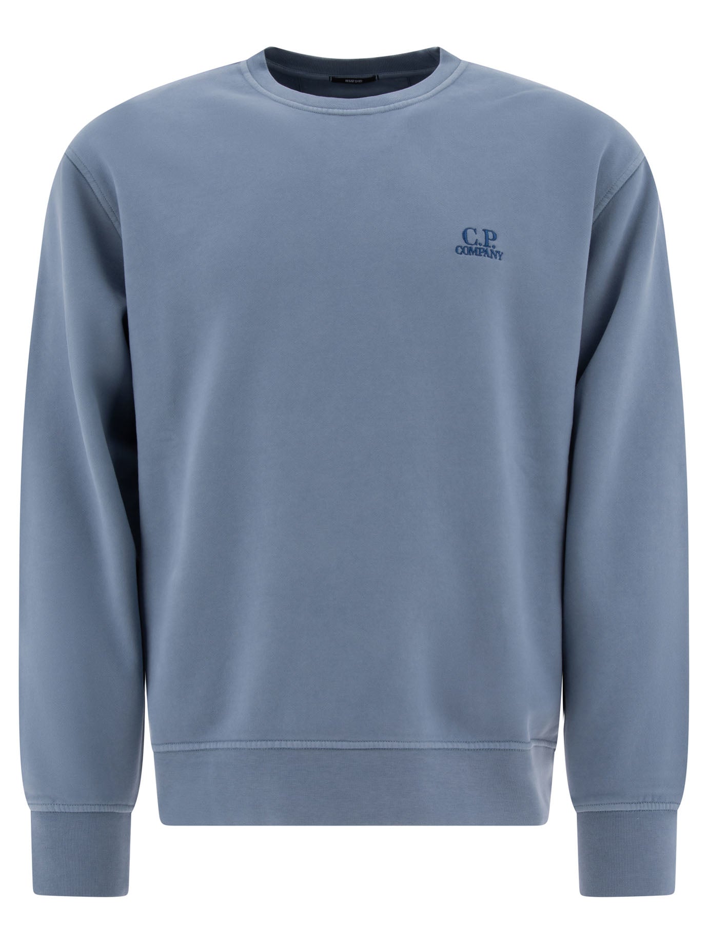 C. P. Company-Sweatshirt With Embroidered Logo Sweatshirts Celeste-Uomo