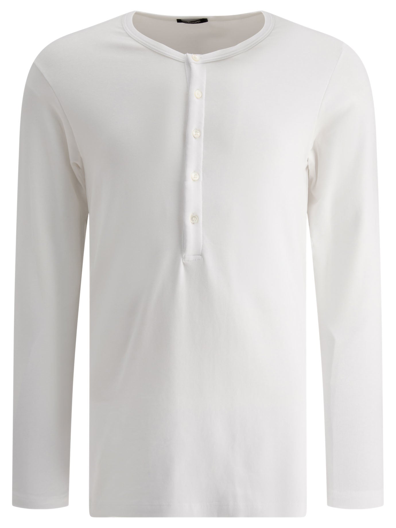 Tom Ford-Henley T-Shirt Underwear Bianco-Uomo