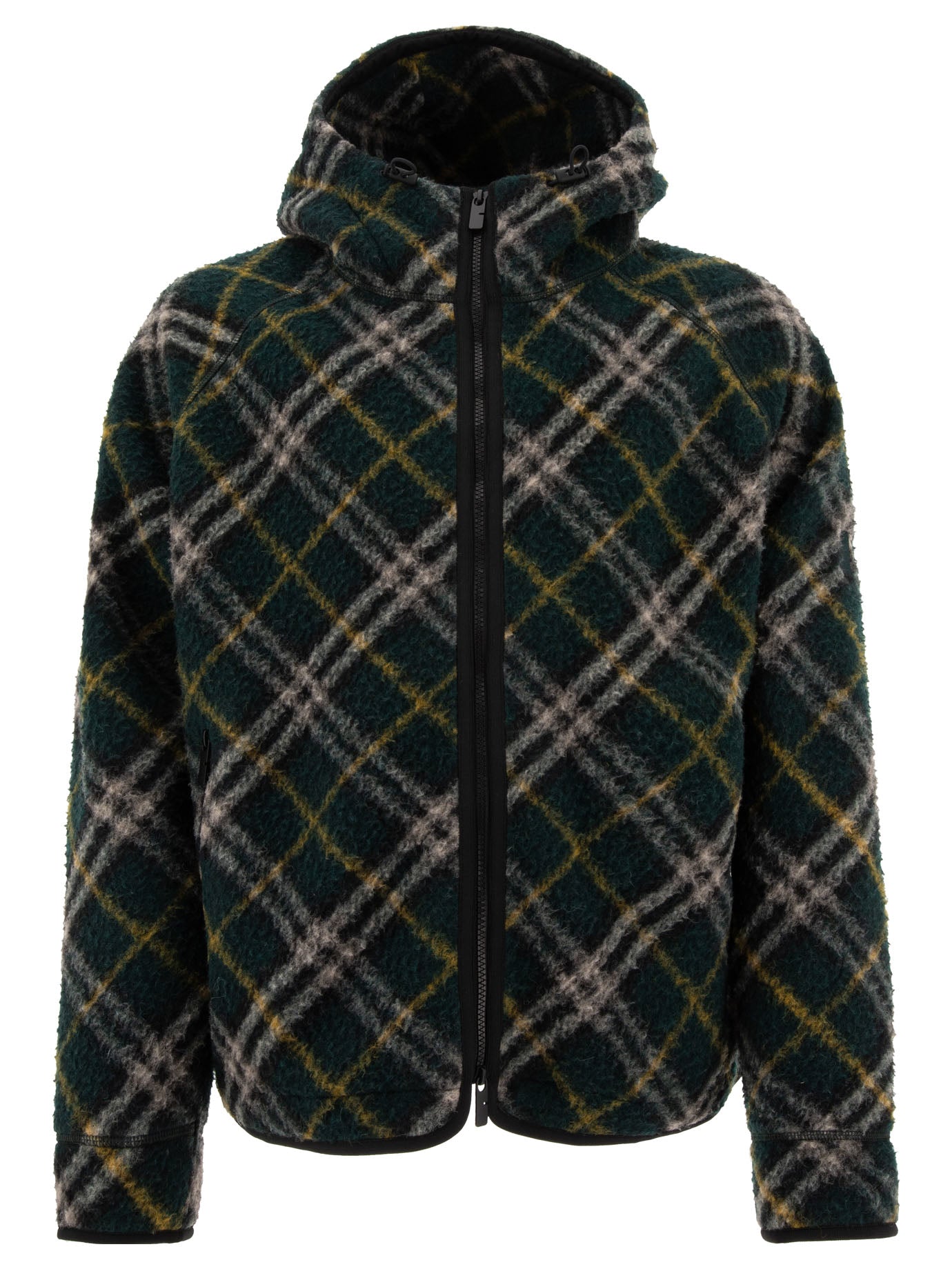 Burberry-Wool Check Jacket Giacche Verde-Uomo