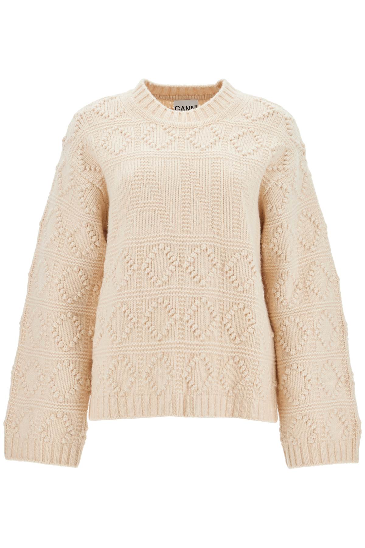 Ganni-Pullover In Lana E Cotone-Donna