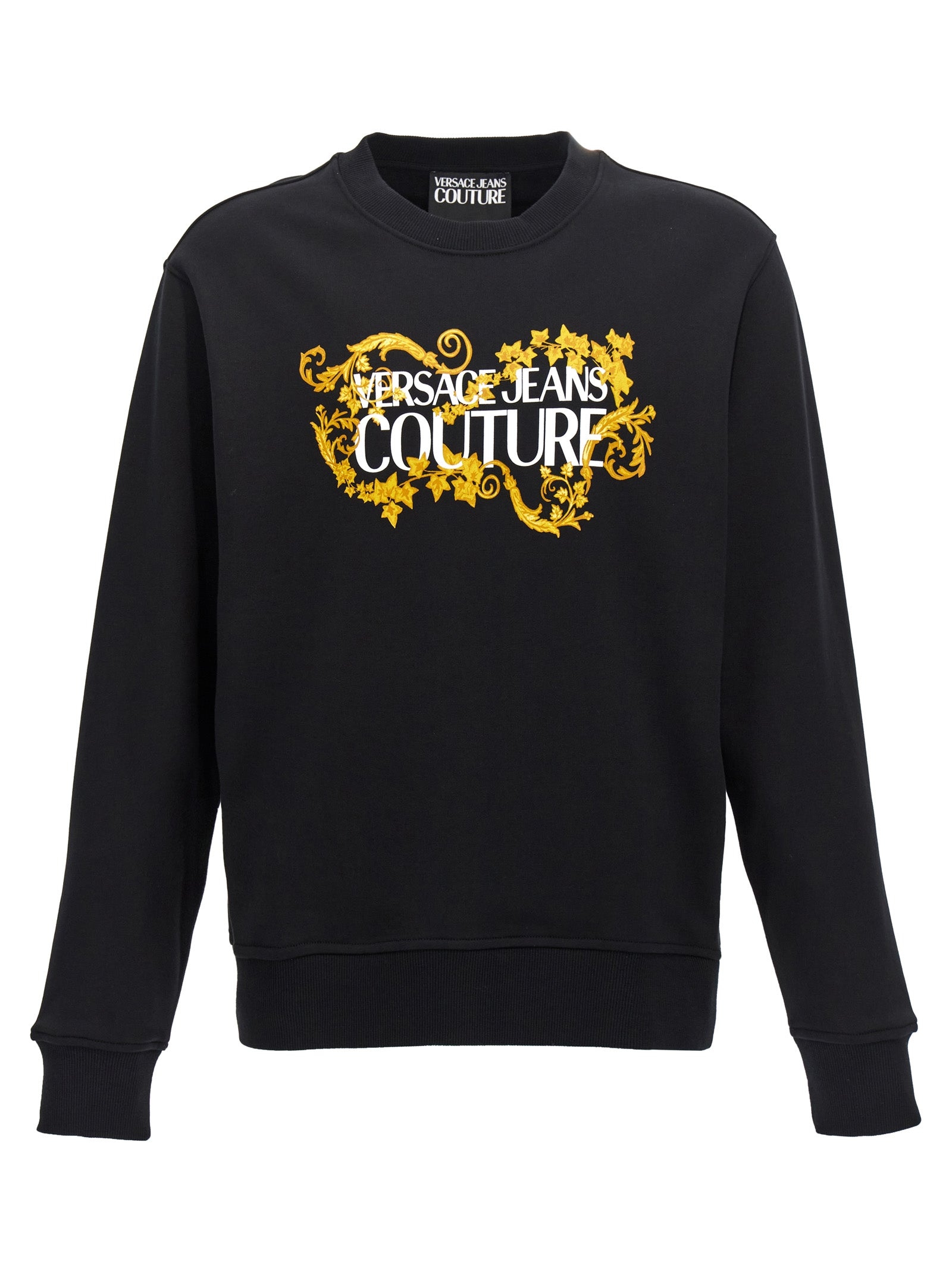 Versace Jeans Couture-Logo Print Felpe Nero-Uomo