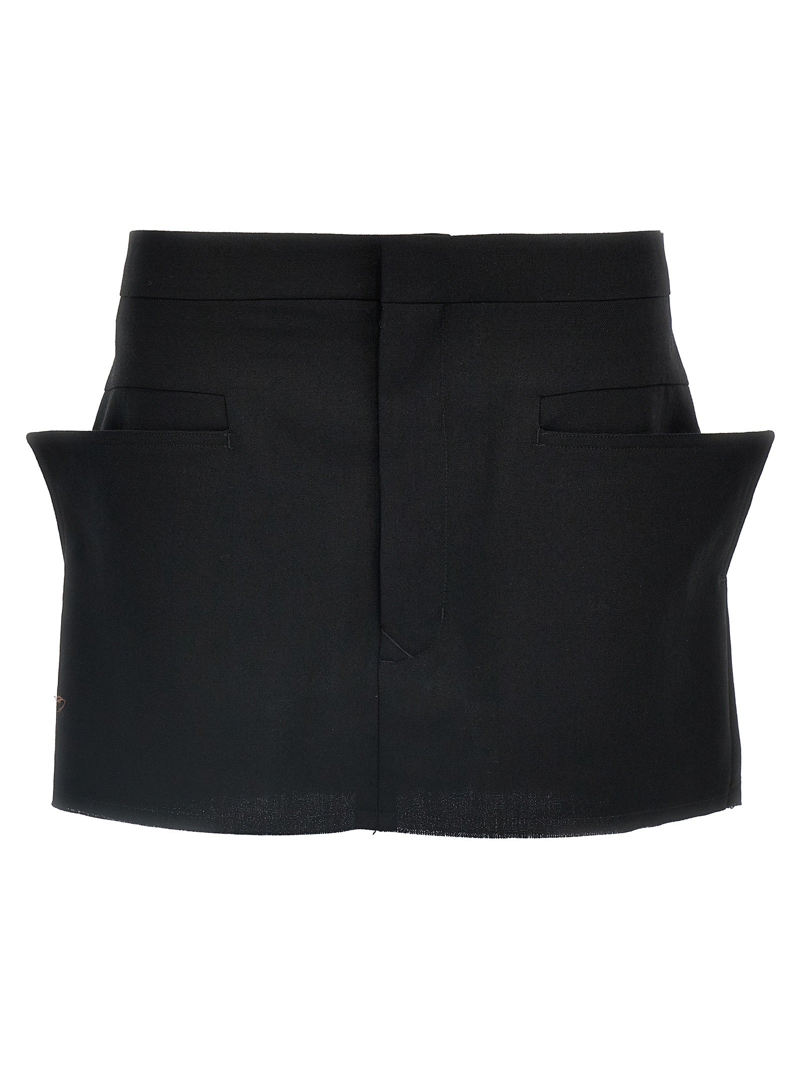 Rick Owens-Cut Off Mini Gonne Nero-Donna