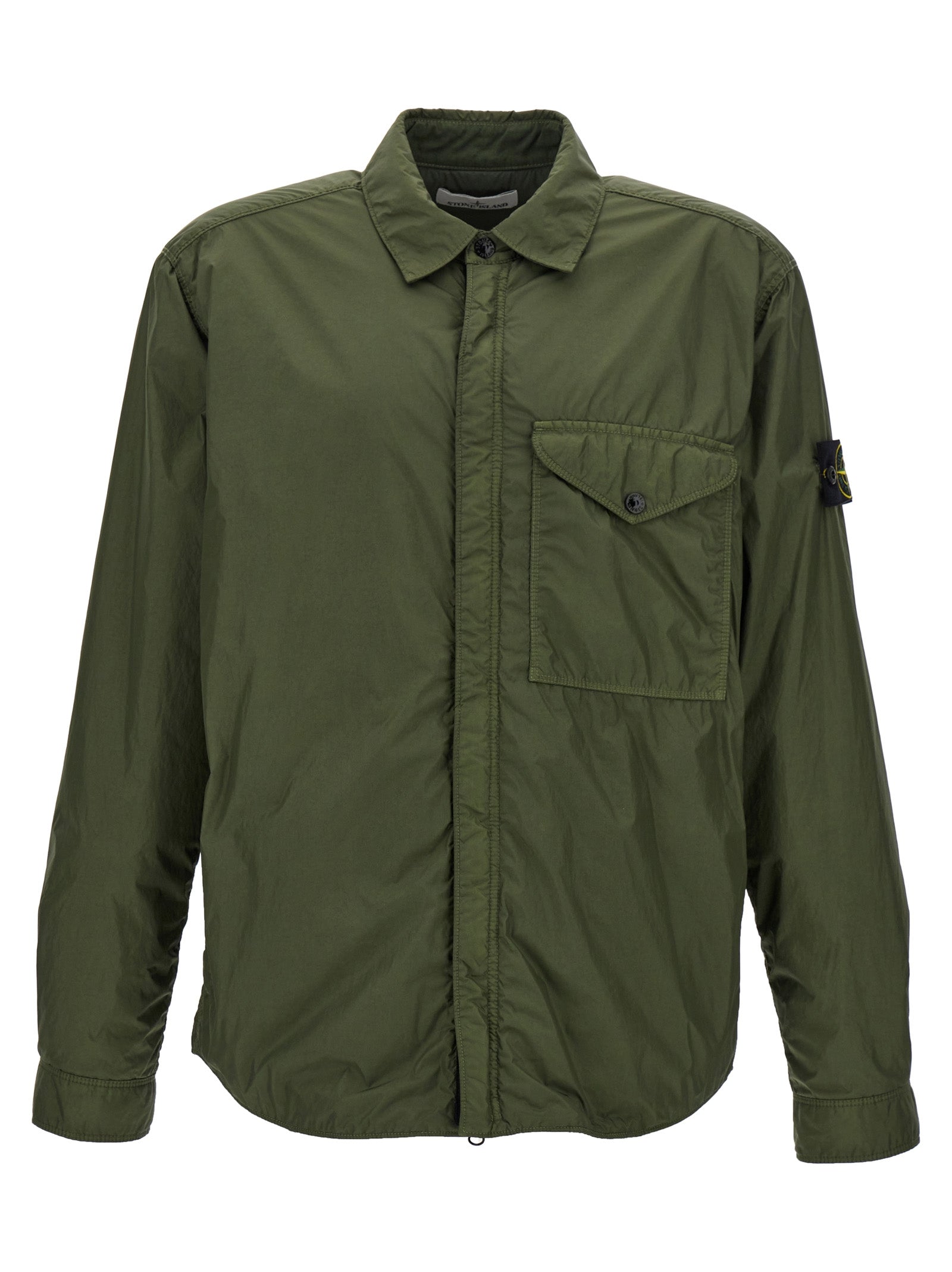 Stone Island-Garment Dyed Crinkle Reps R-Ny Giacche Verde-Uomo