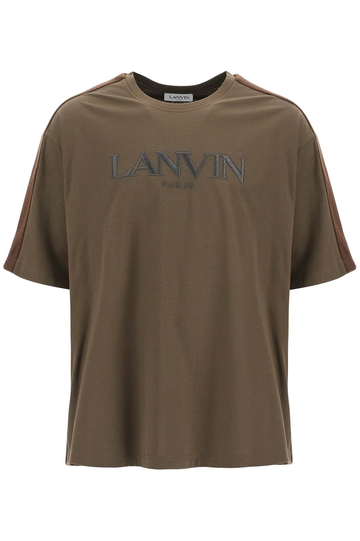 Lanvin-T Shirt Logata Con Bande Curb-Uomo