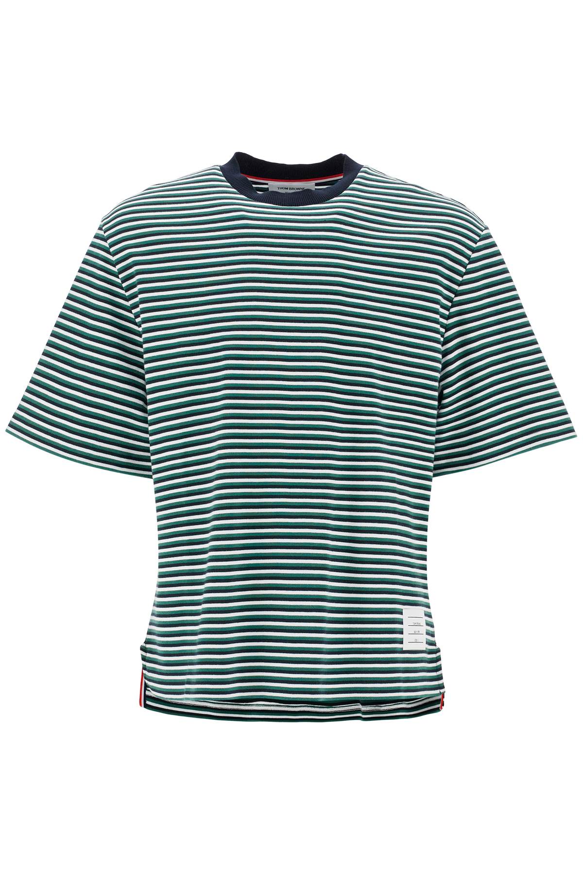 Thom Browne-T Shirt Oversize In Jersey A Righe-Uomo