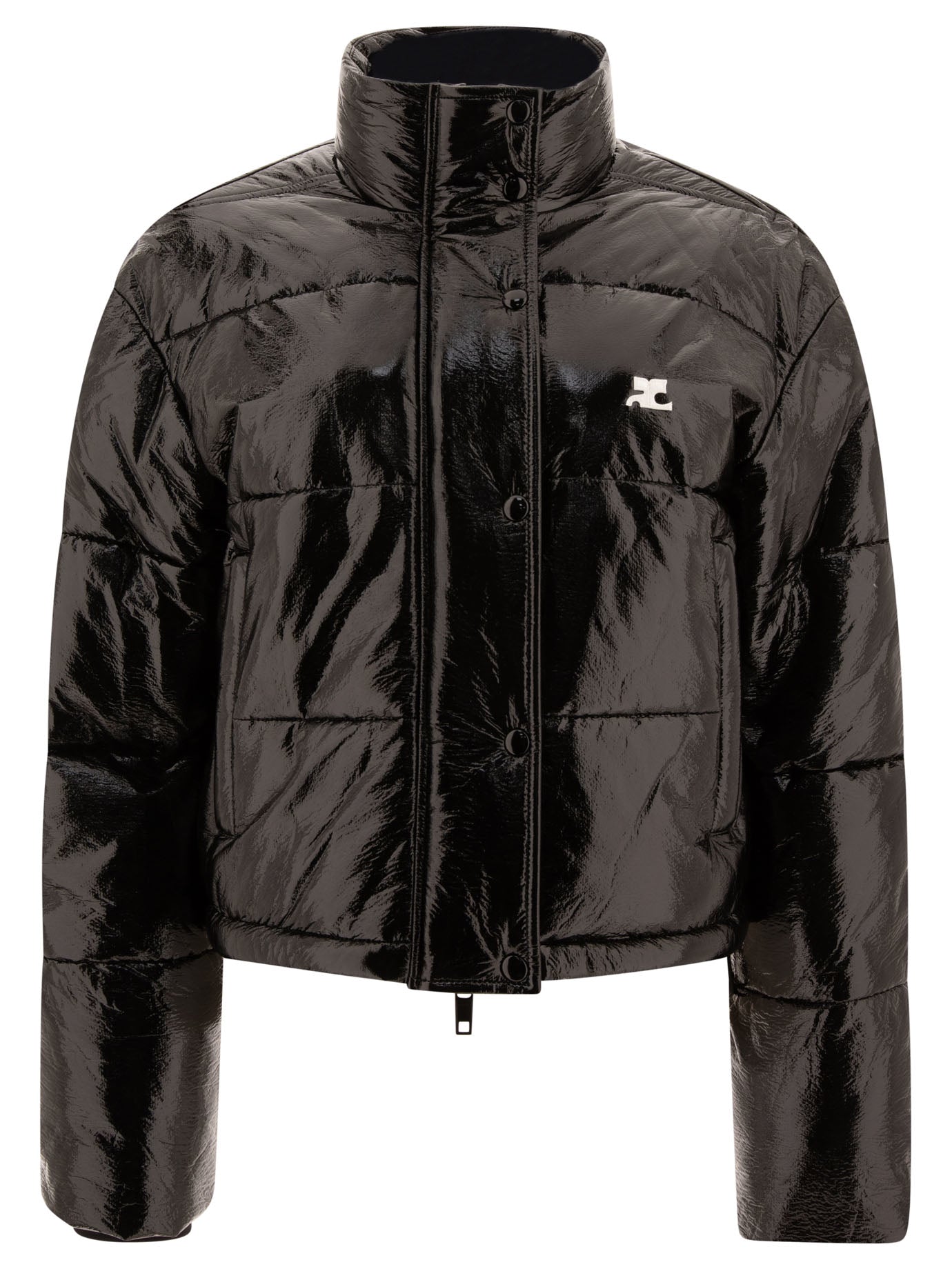 CourrèGes-Vinyl Puffer Jacket Giacche Nero-Donna