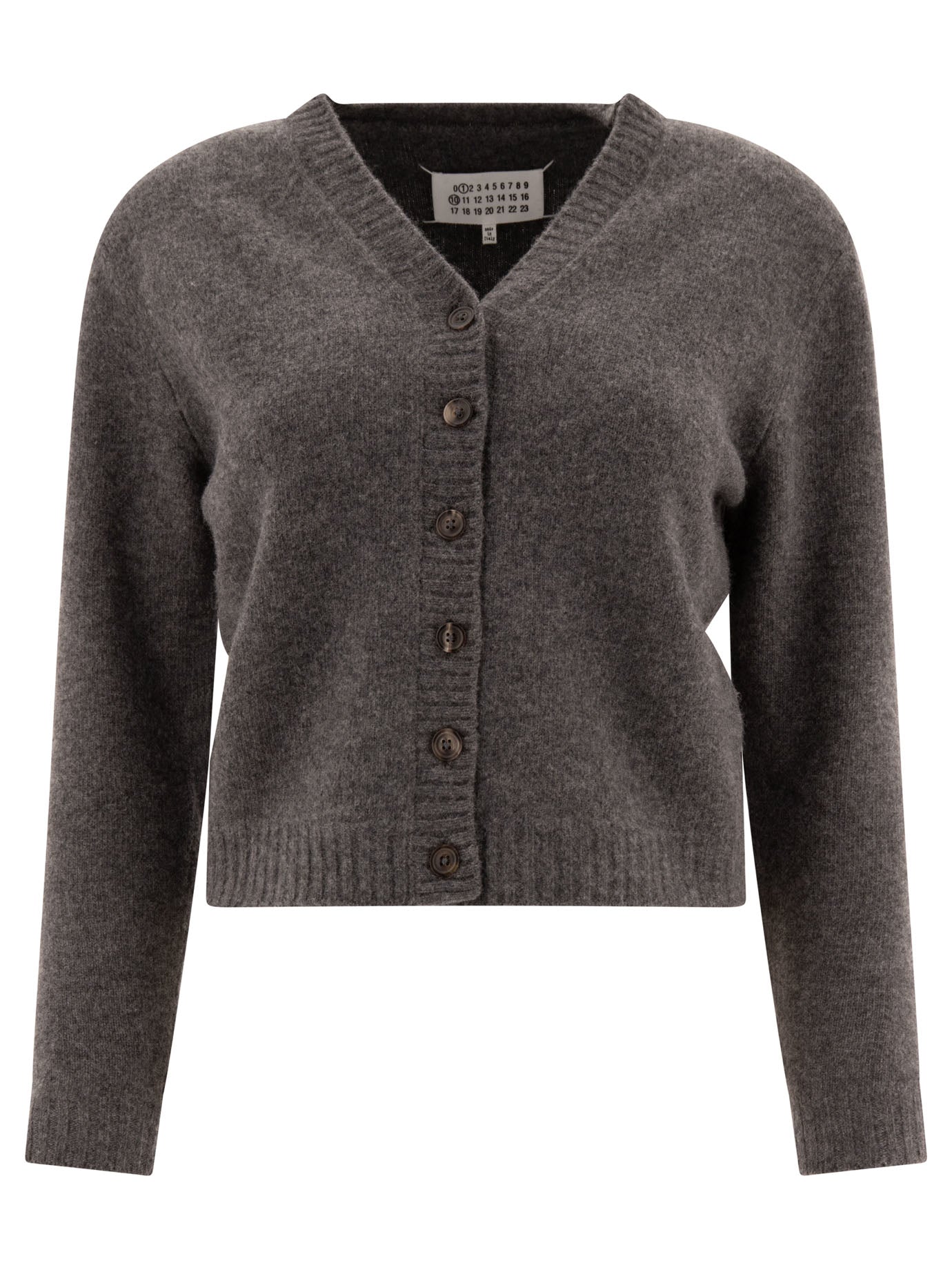 Maison Margiela-Lambswool Cardigan Knitwear Grey-Donna