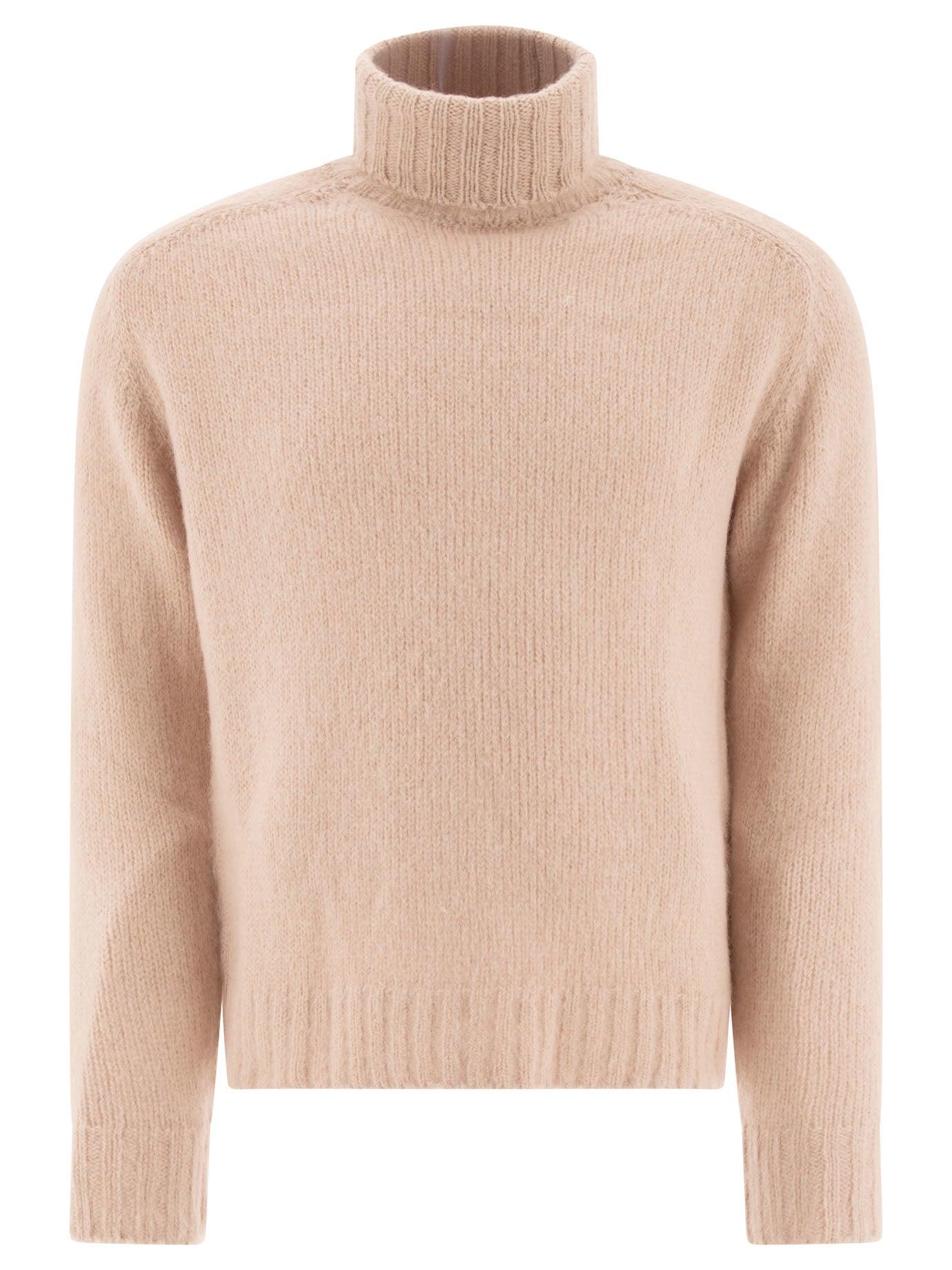 Tom Ford-Mohair Turtleneck Sweater Knitwear Rosa-Uomo