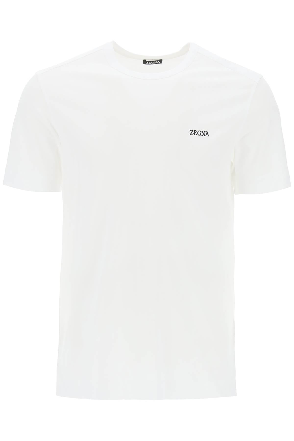 Zegna-T Shirt Girocollo Con Ricamo Logo-Uomo