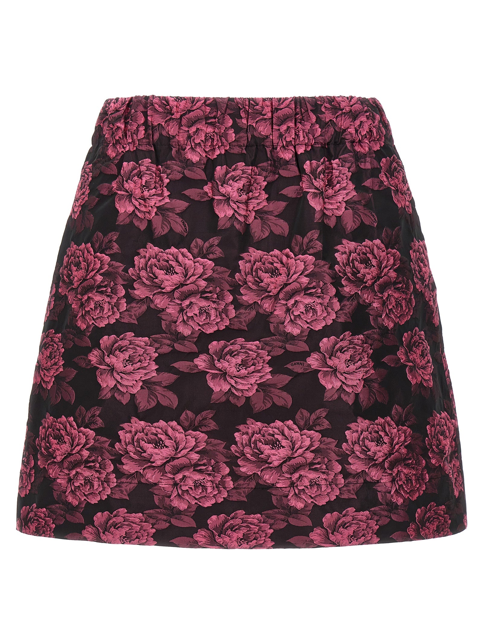 Ganni-Floral Jacquard Skirt Gonne Fucsia-Donna