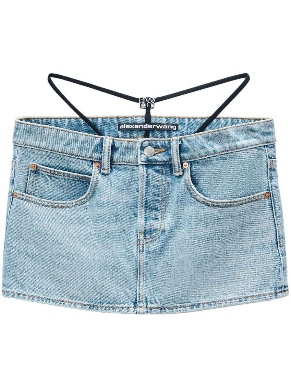 Alexander Wang-Gonna denim a vita bassa-Donna