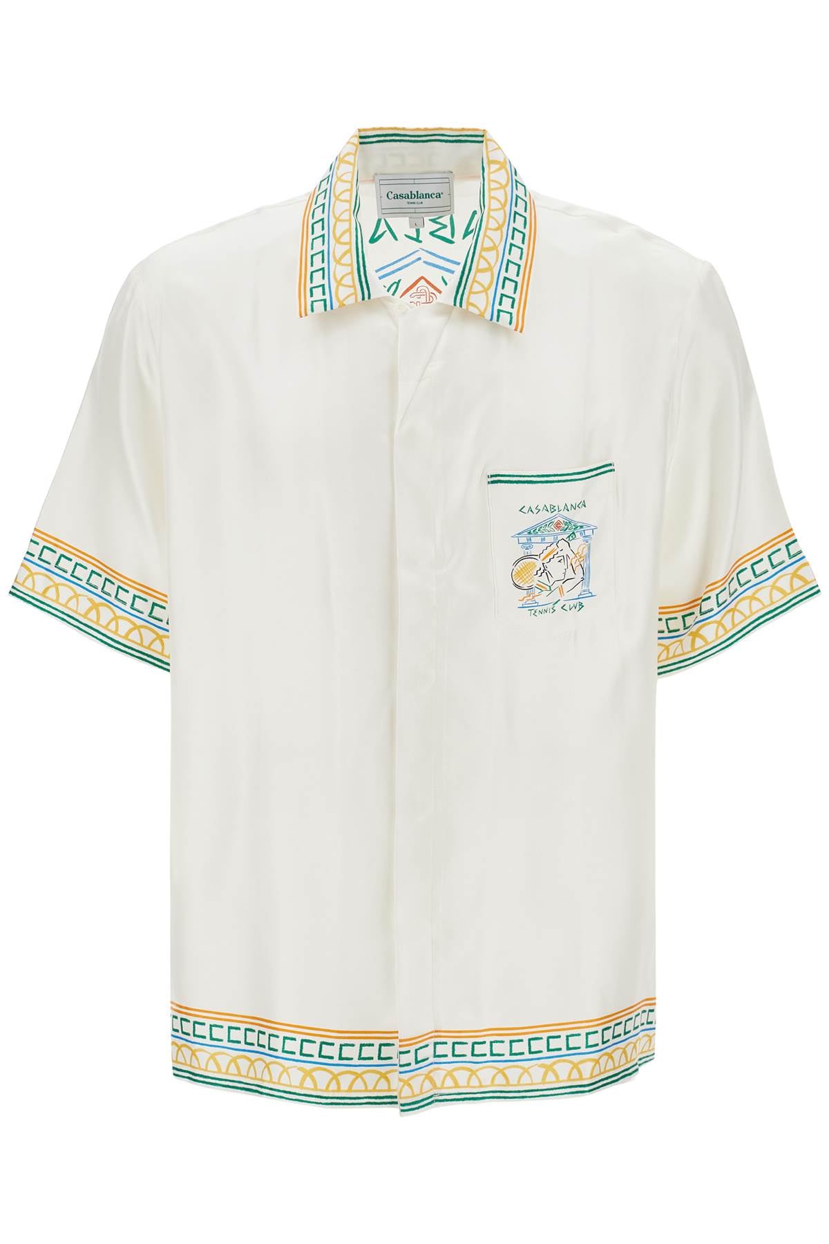 Casablanca-Camicia In Seta Crayon Temple Tennis Club-Uomo