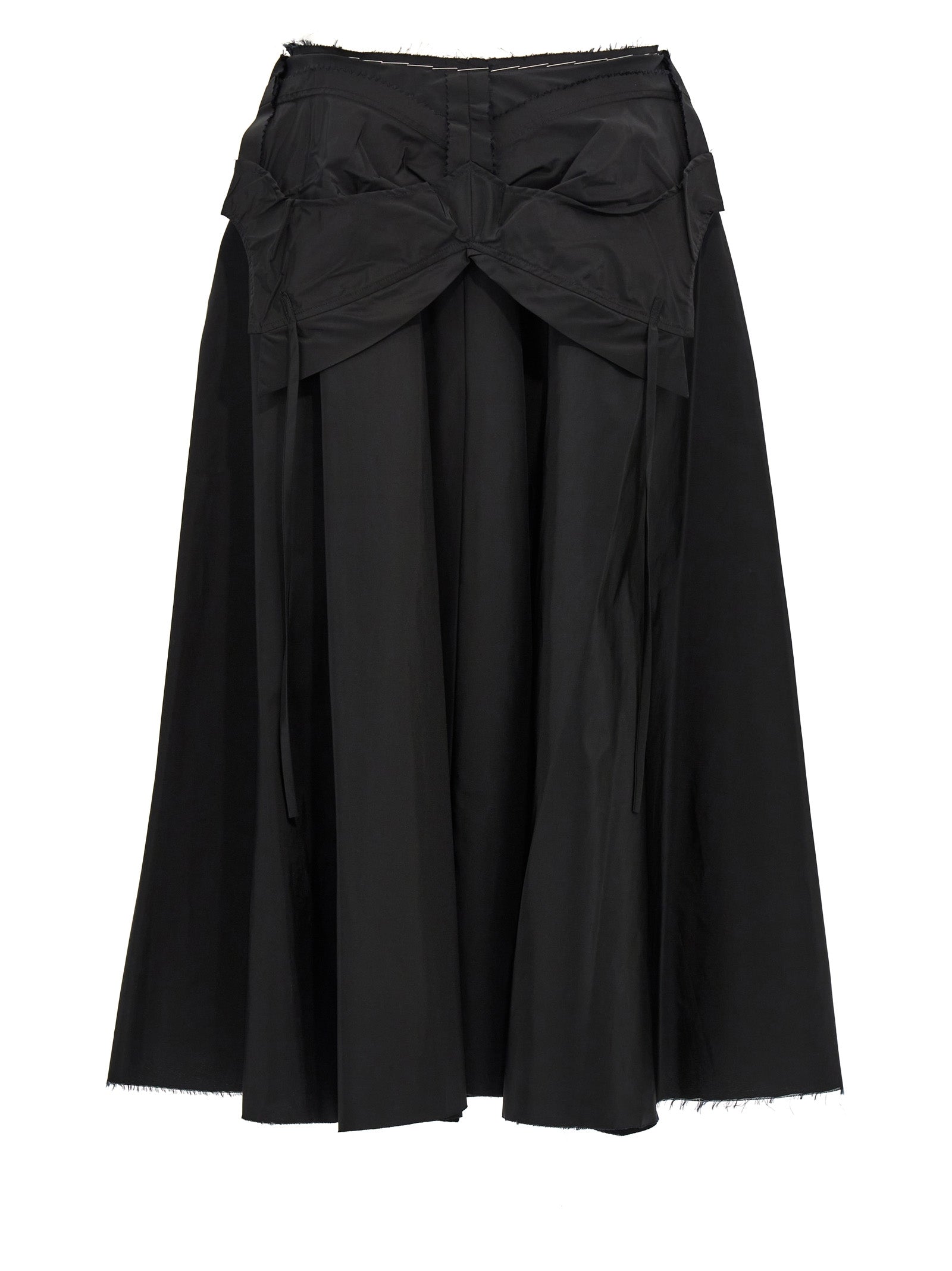 Maison Margiela-Taffeta Midi Skirt Gonne Nero-Donna