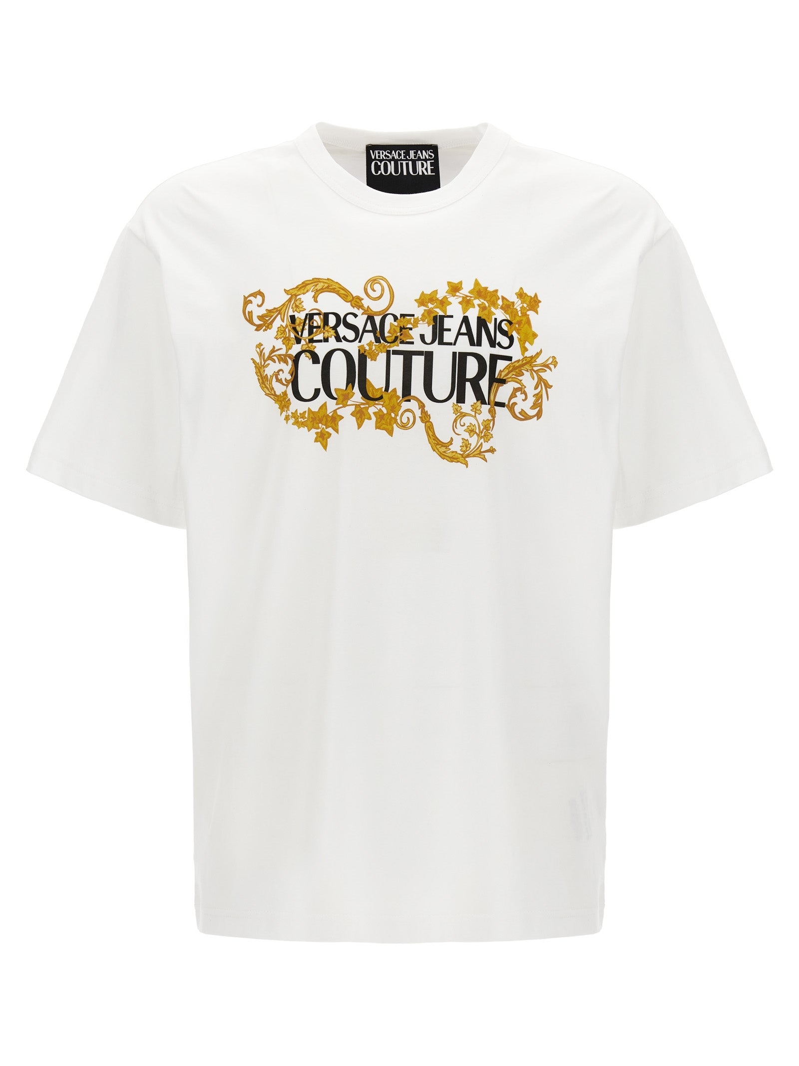 Versace Jeans Couture-Logo Print T Shirt Bianco-Uomo