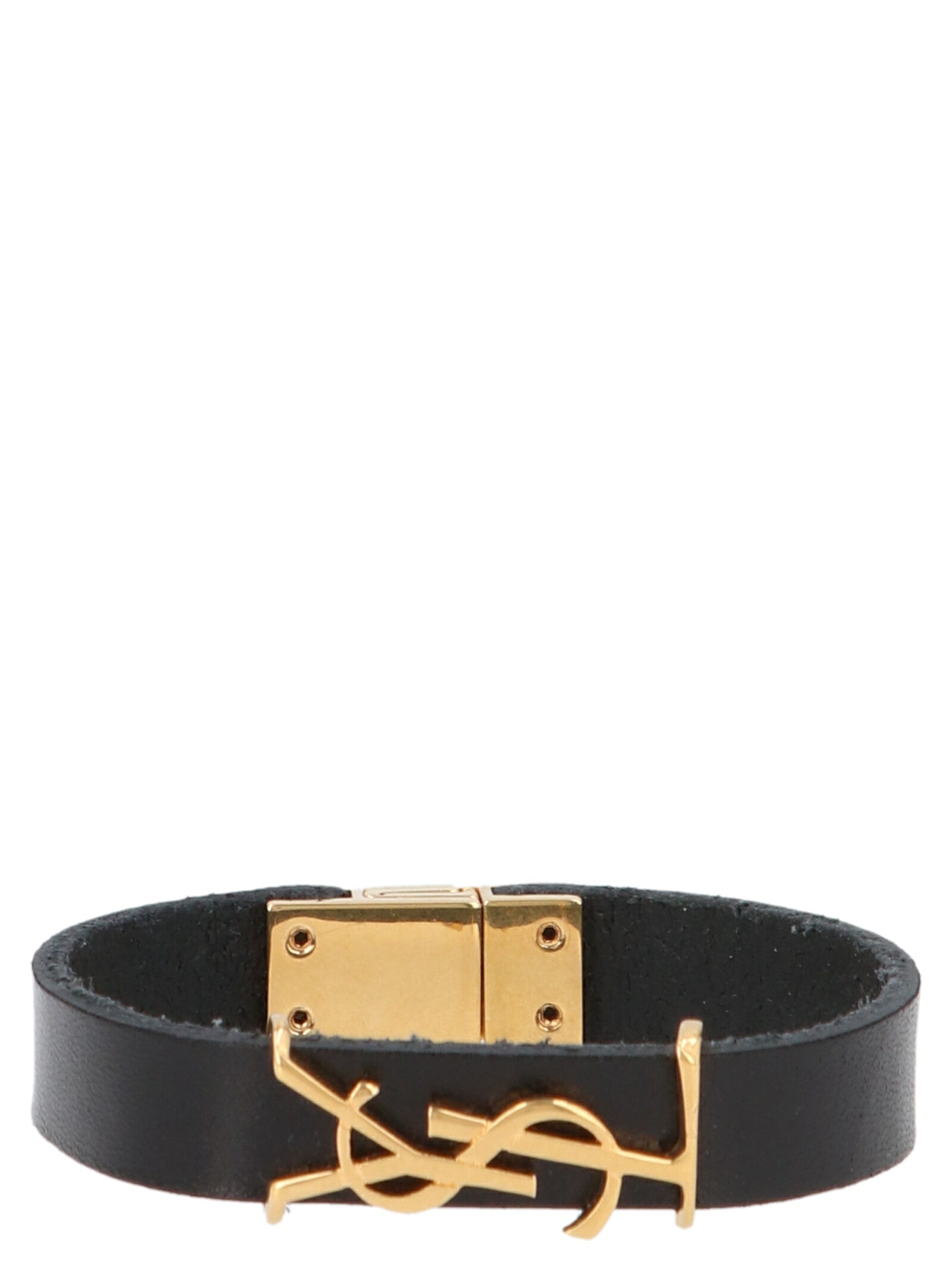 Saint Laurent-Logo Bracelet Gioielli Nero-Donna