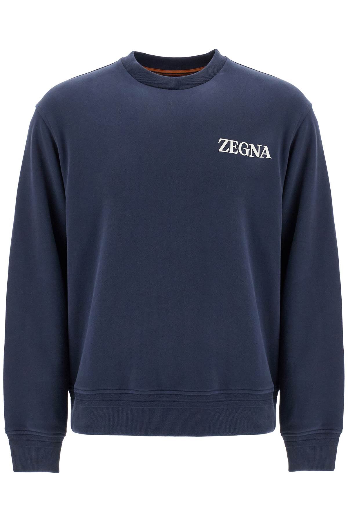 Zegna-Felpa Girocollo In Cotone-Uomo