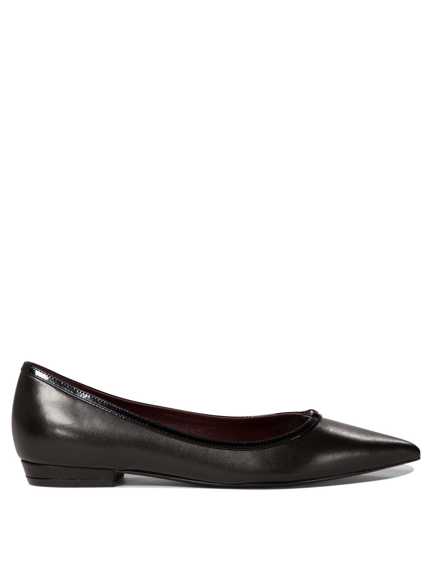 Tory Burch-Double Buckle Pointed Toe Ballerinas Nero-Donna