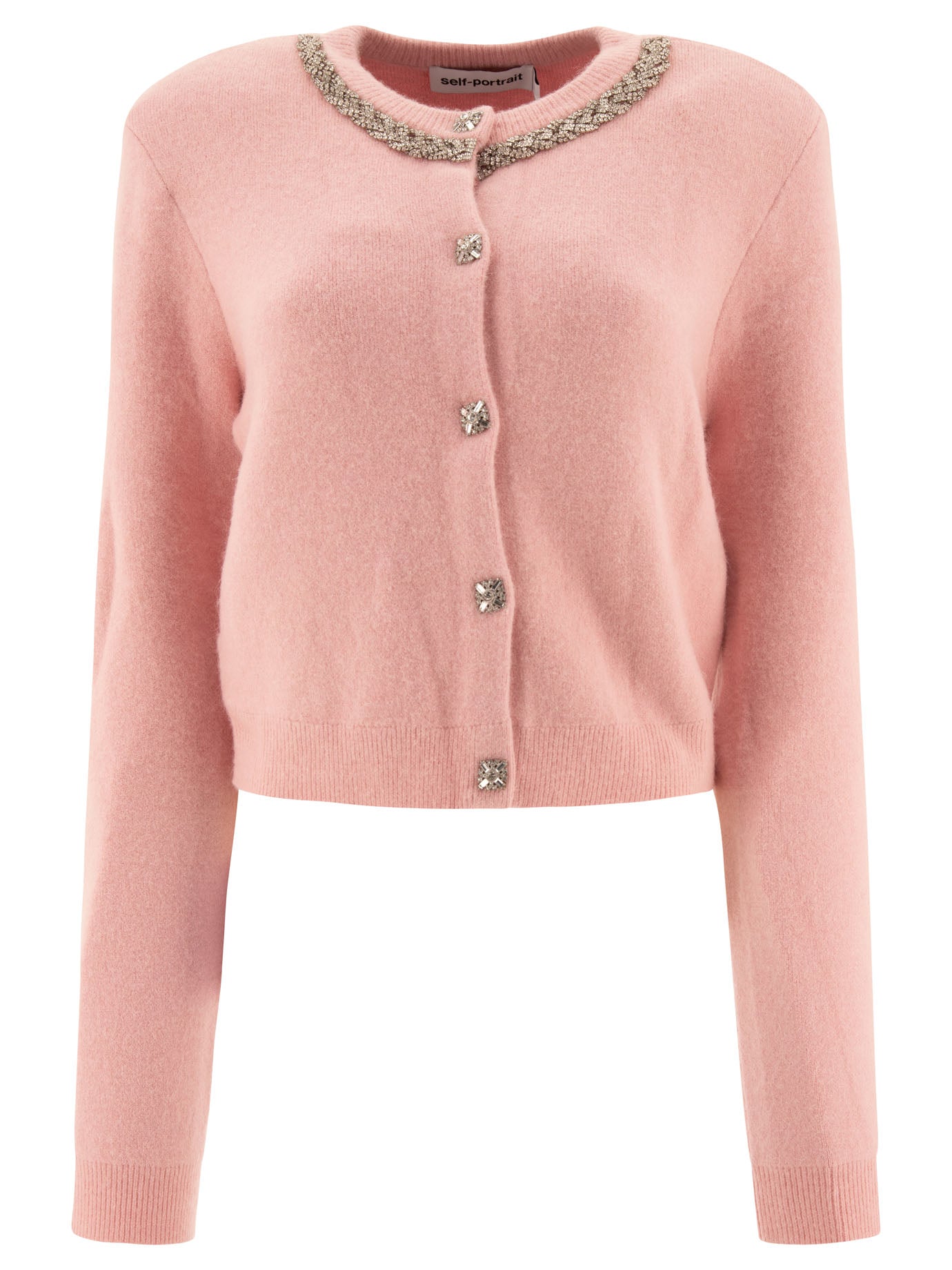 Self-Portrait-Embellished Cardigan Knitwear Rosa-Donna