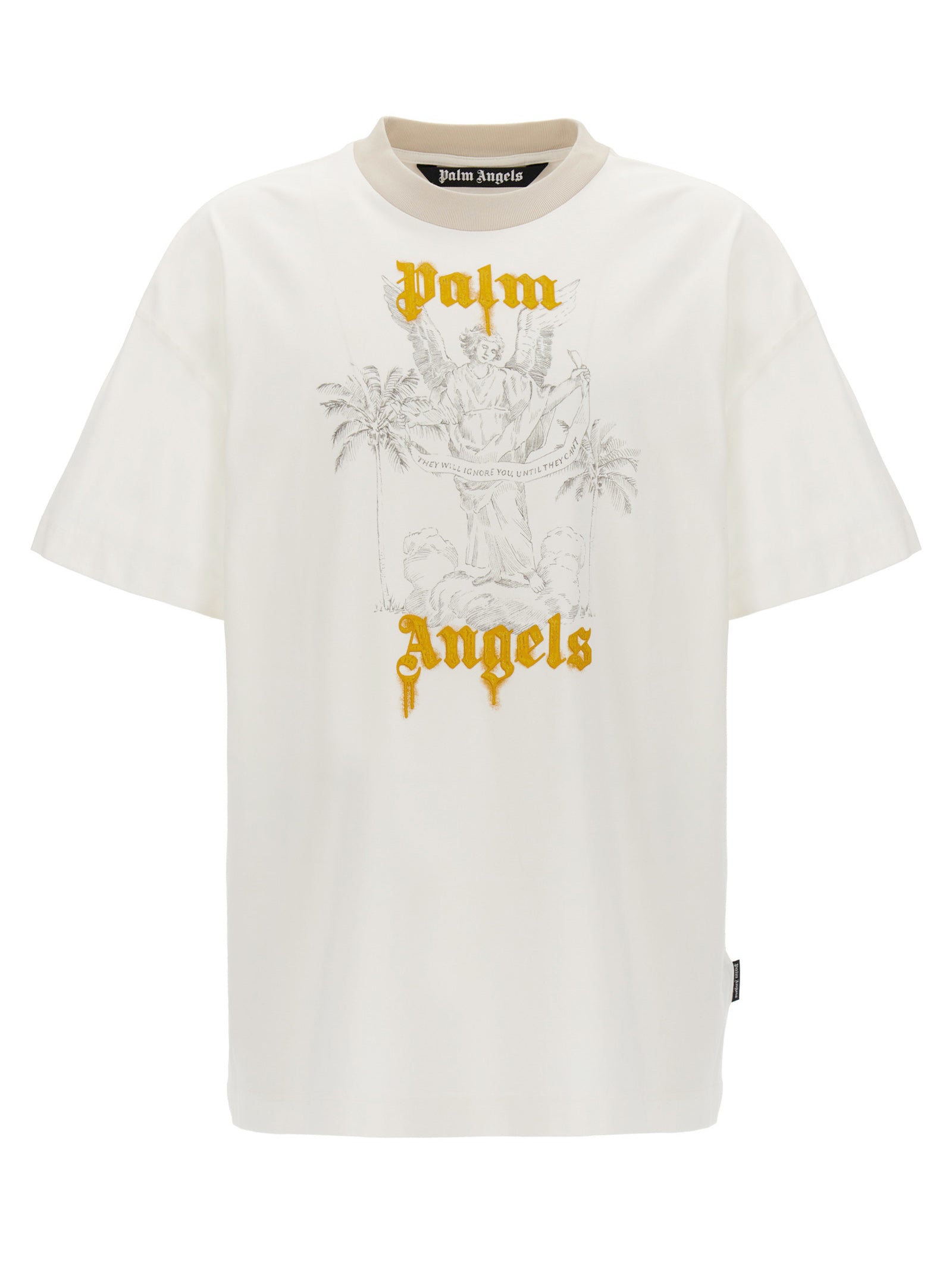 Palm Angels-Angel Pencil T Shirt Bianco-Uomo