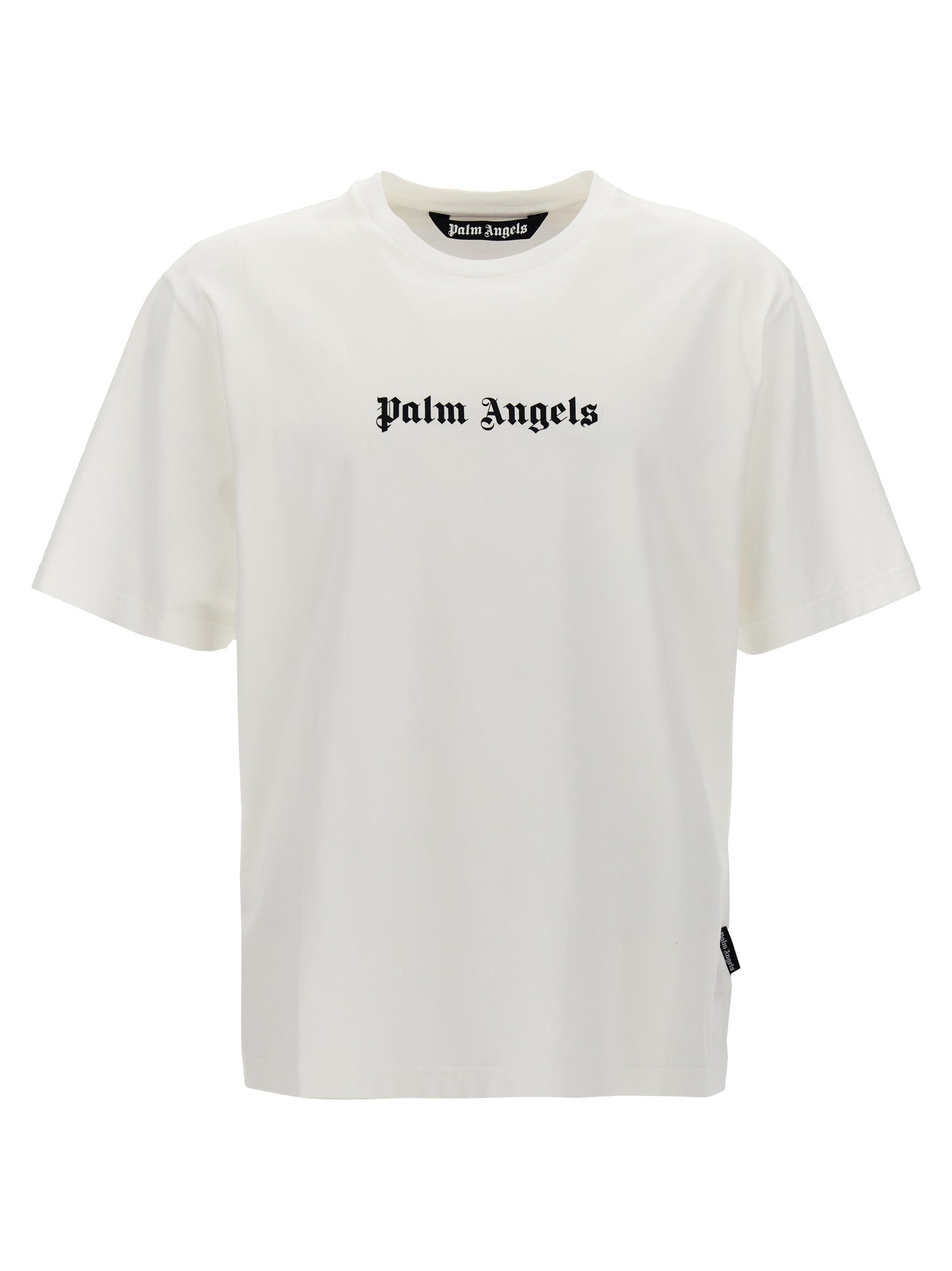 Palm Angels-Classic Logo T Shirt Bianco/Nero-Uomo