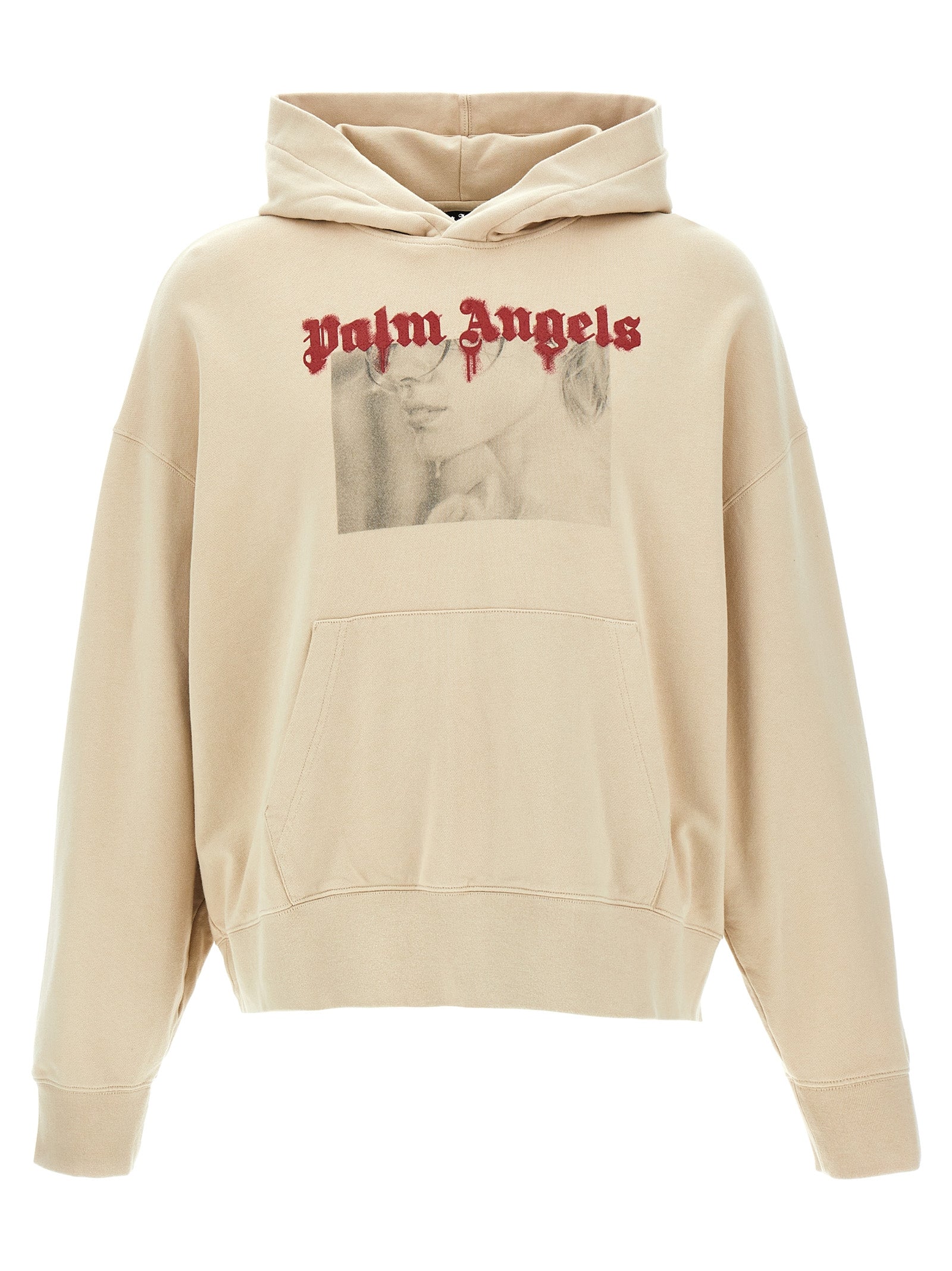 Palm Angels-Portrait Pencil Felpe Beige-Uomo