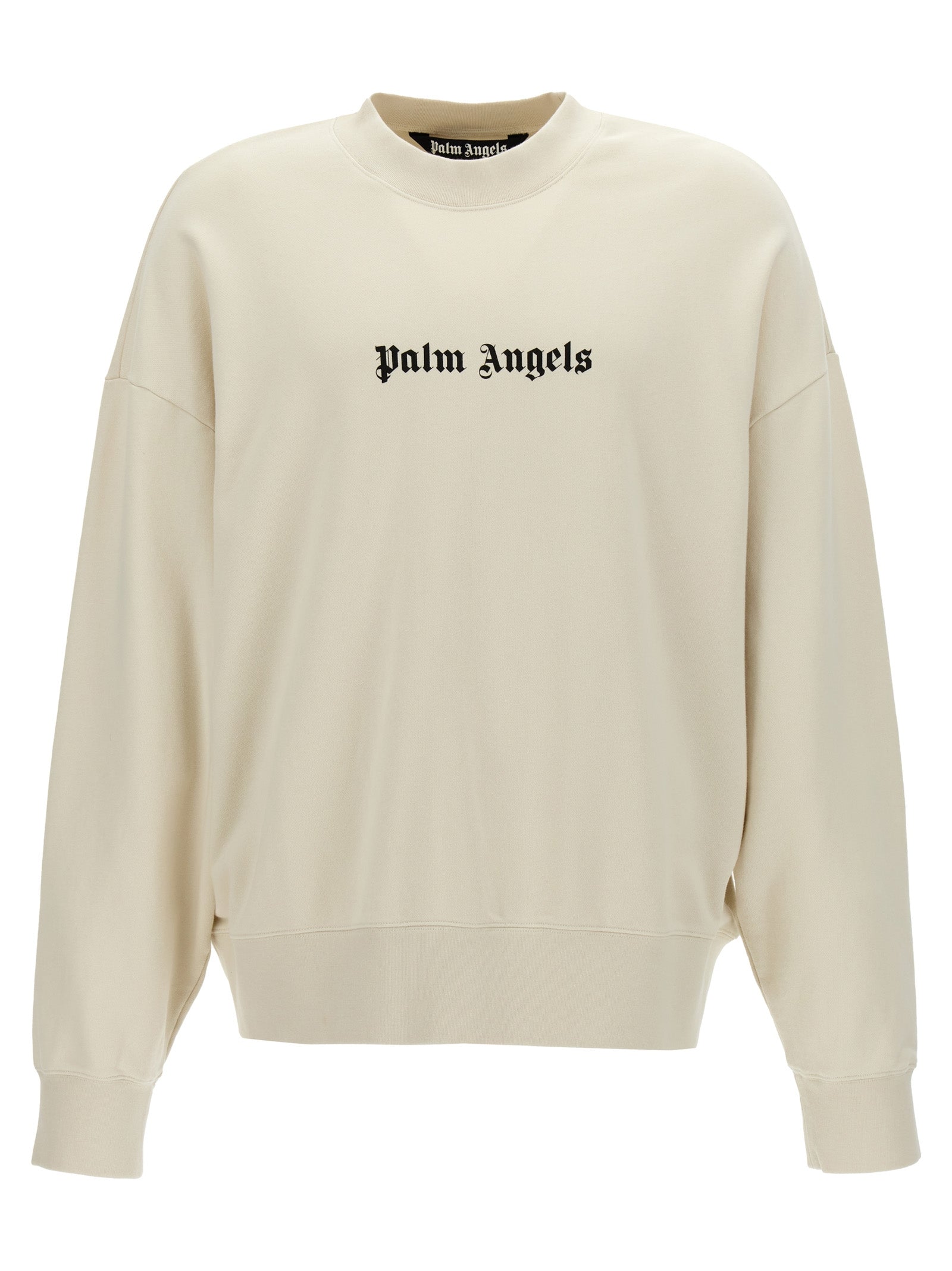 Palm Angels-Classic Logo Felpe Bianco/Nero-Uomo