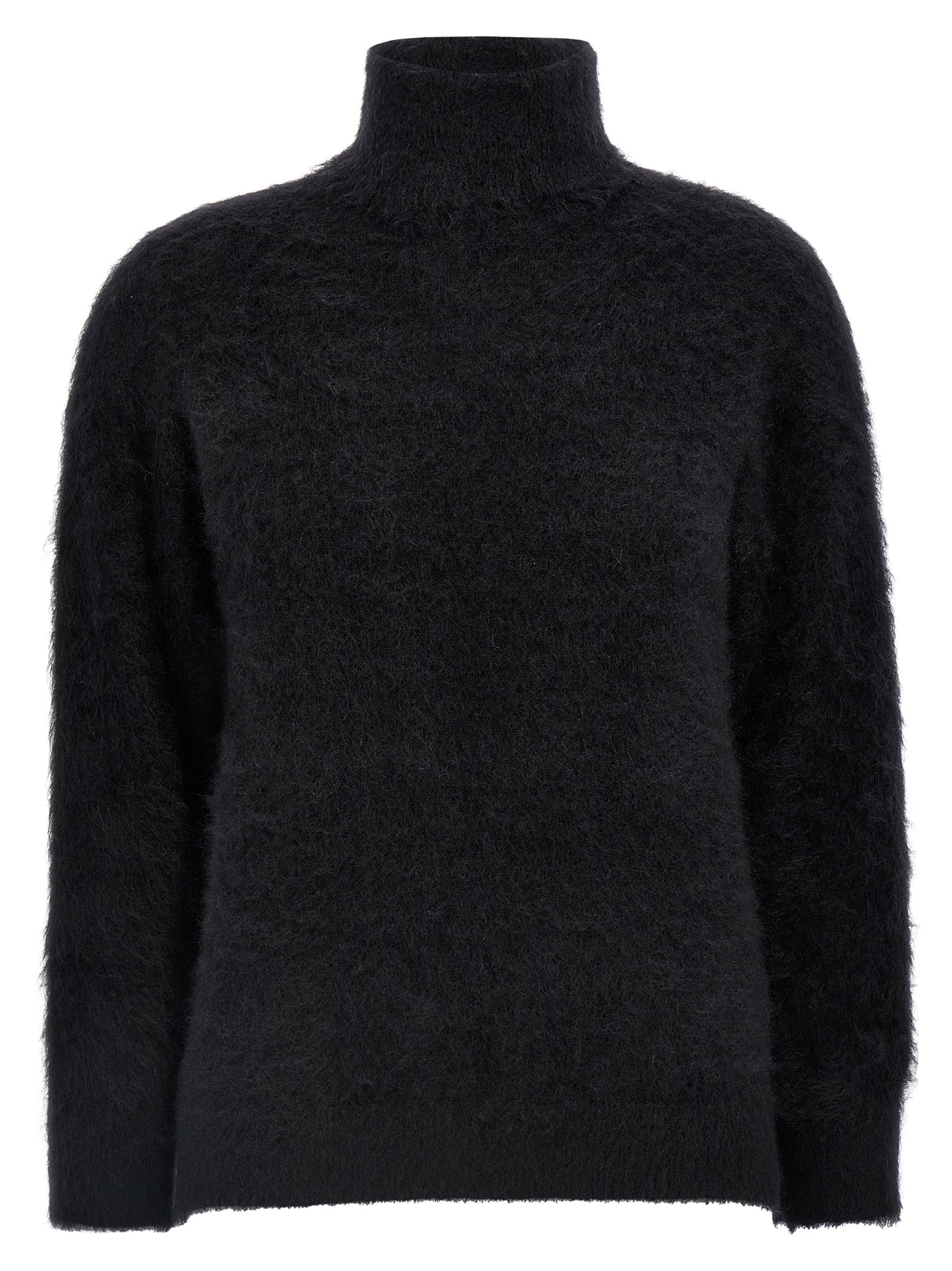 Alberta Ferretti-Mohair Sweater Maglioni Nero-Donna