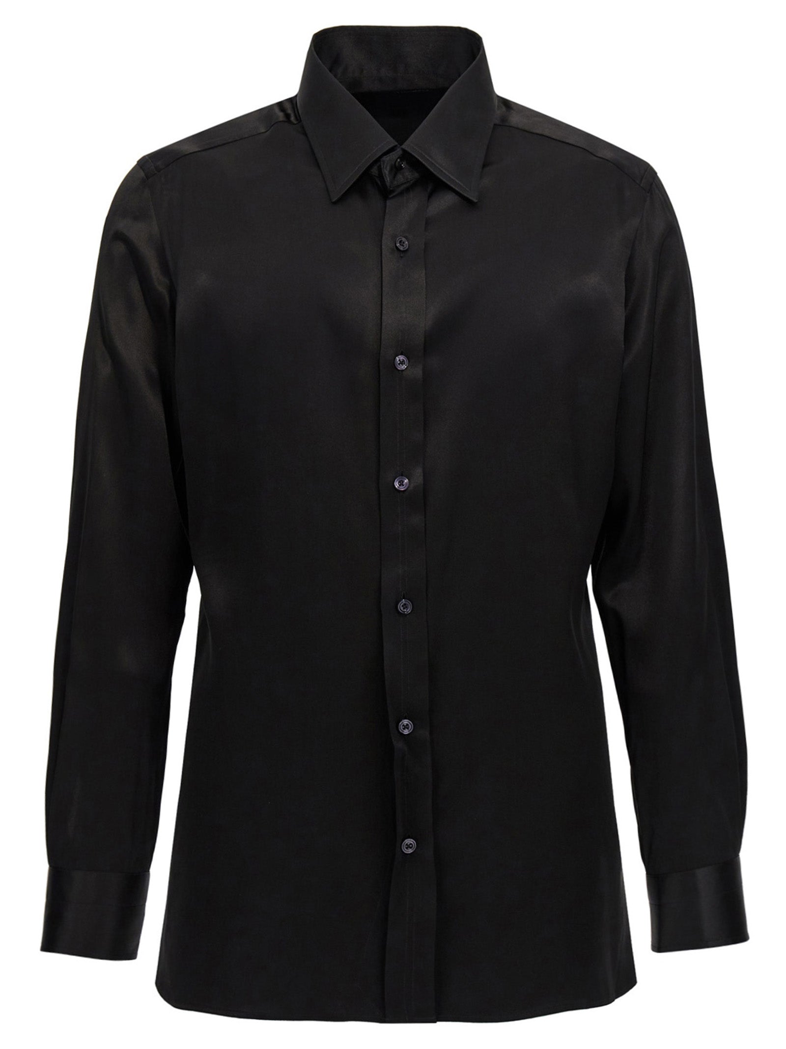 Tom Ford-Charmeuse Shirt Camicie Nero-Uomo