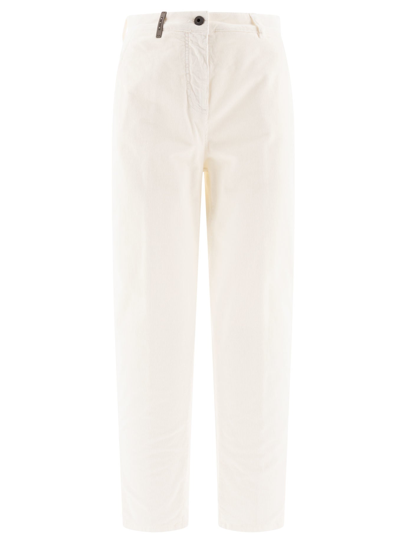 Peserico-Corduroy Trousers Bianco-Donna