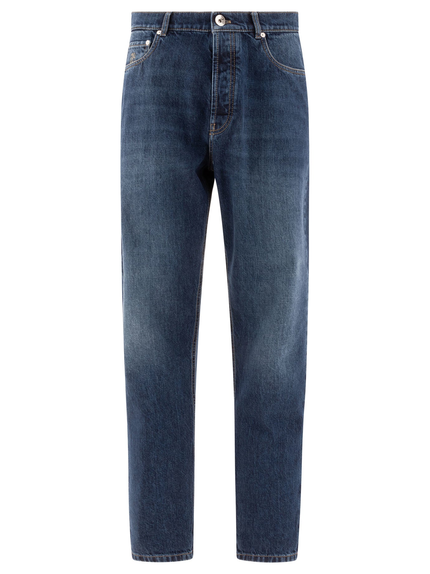 Brunello Cucinelli-Iconic Fit Jeans Blu-Uomo