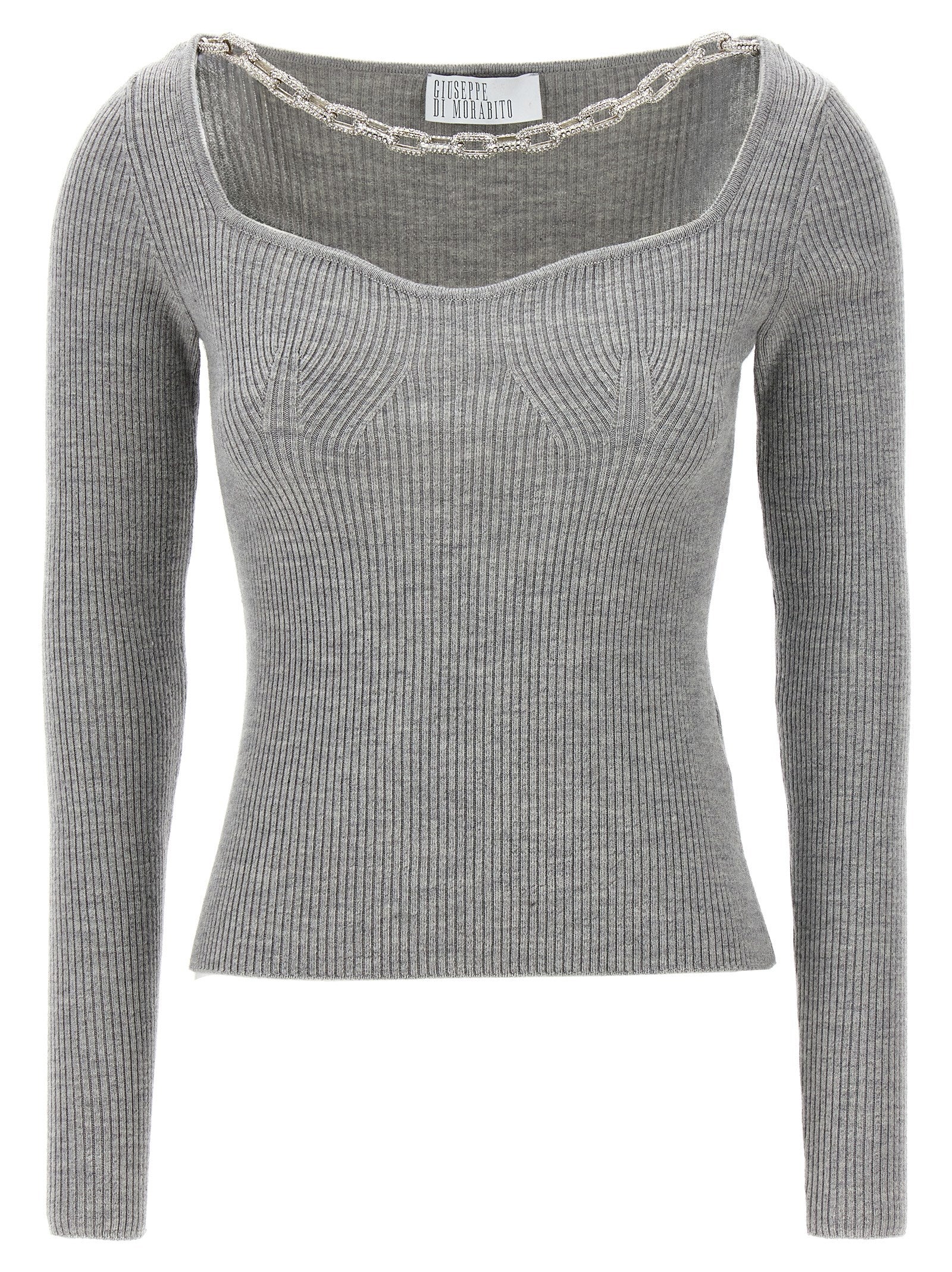 Giuseppe Di Morabito-Jewel Chain Sweater Maglioni Grigio-Donna