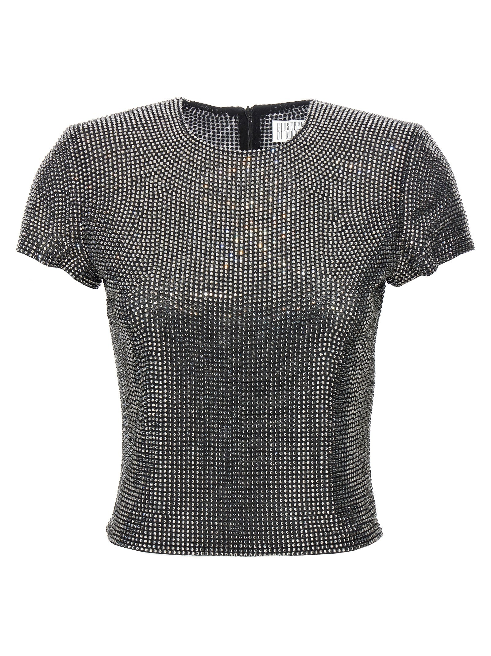 Giuseppe Di Morabito-Rhinestone T Shirt Nero-Donna